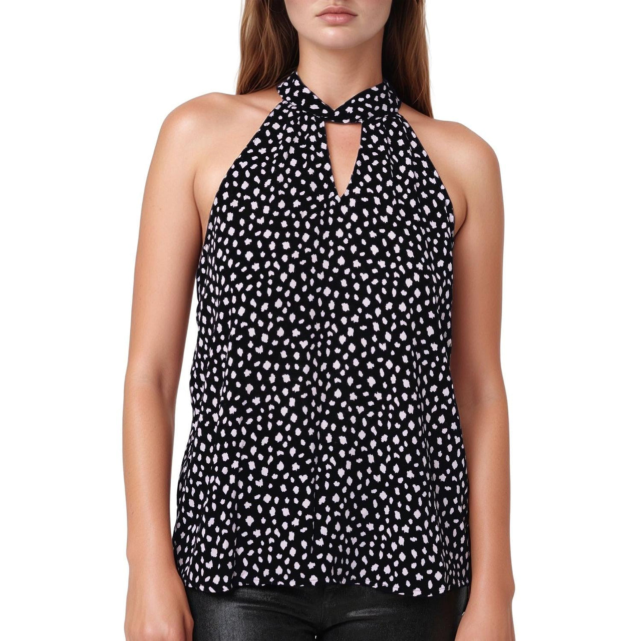 Pleione Twist Front Tie Back Halter Top
