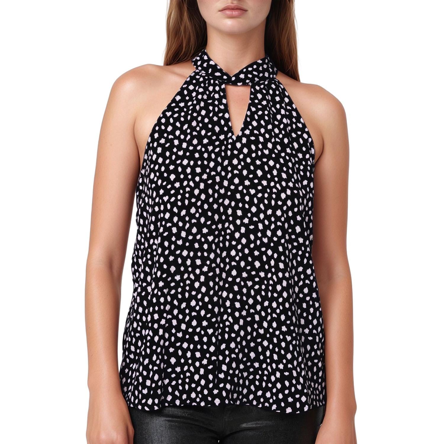 Pleione Twist Front Tie Back Halter Top