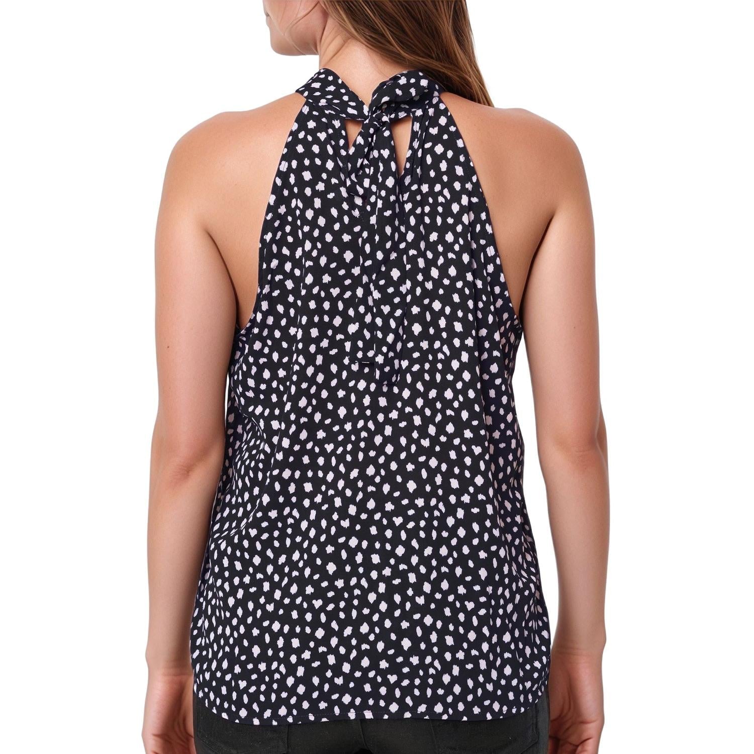 Pleione Twist Front Tie Back Halter Top