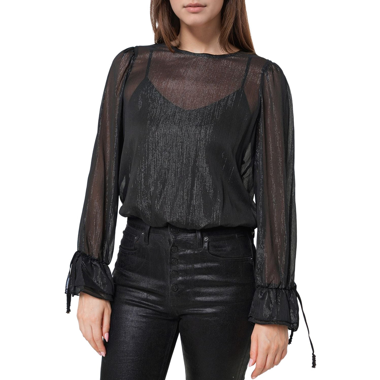 Women's Lurex Yoryu Split Back Bodysuit In Black