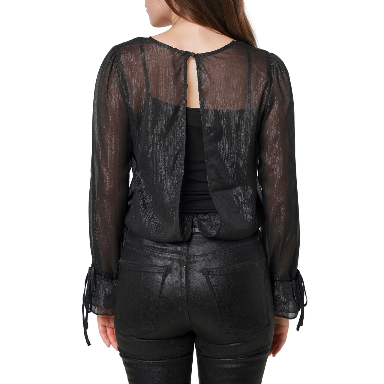 Women's Lurex Yoryu Split Back Bodysuit In Black