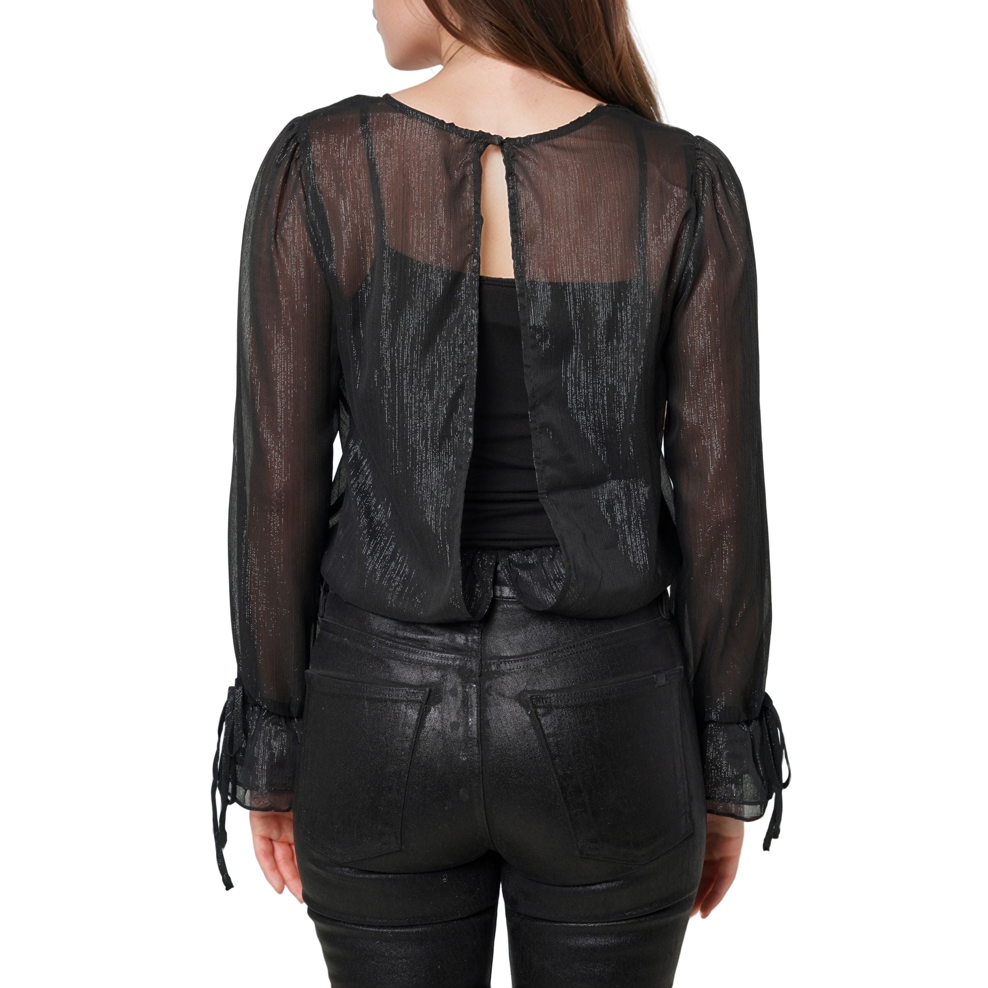 Women's Lurex Yoryu Split Back Bodysuit In Black