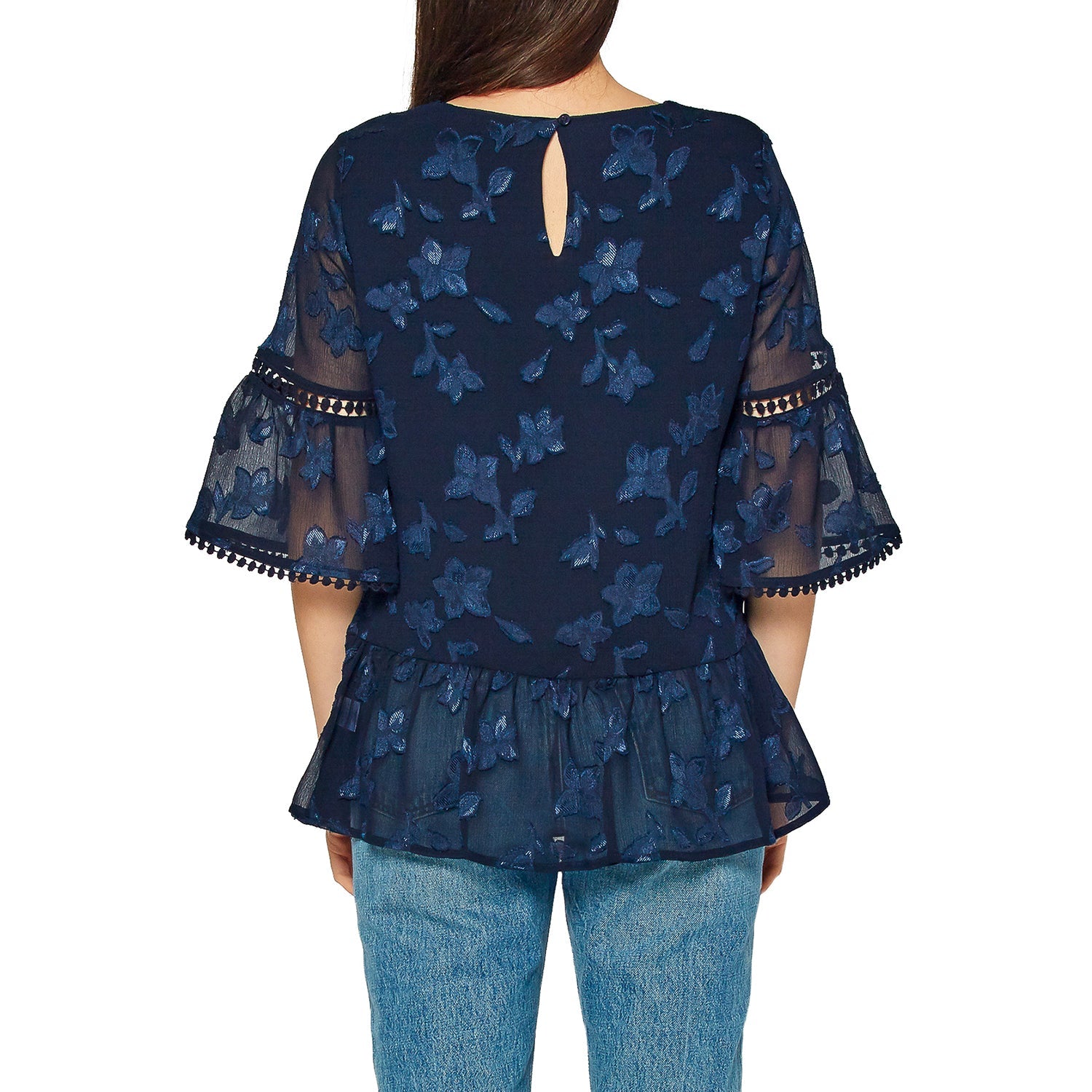 Pleione Women's Charmuese Contrast Cross Front Blouse