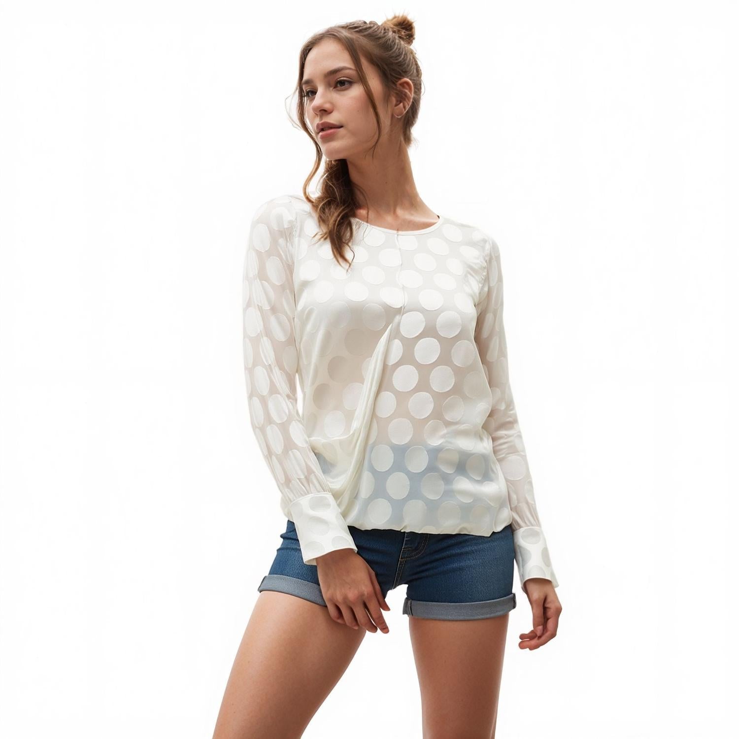 Pleione Women's Crewneck Blouse Top