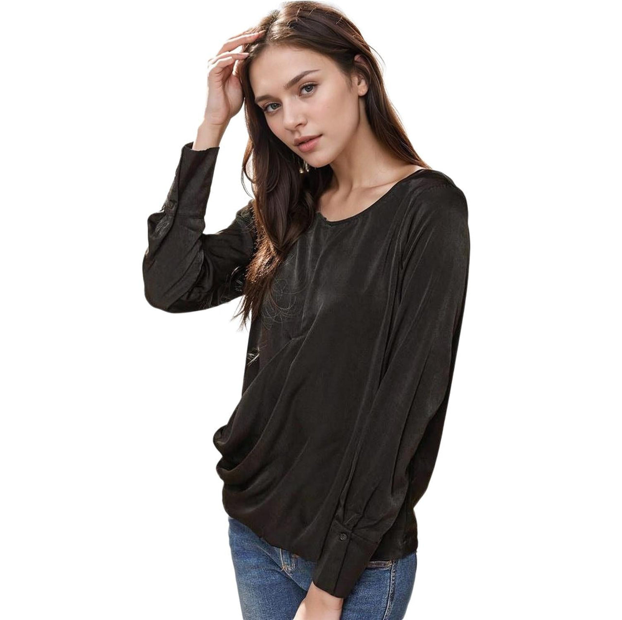 Pleione Women's Crewneck Blouse Top