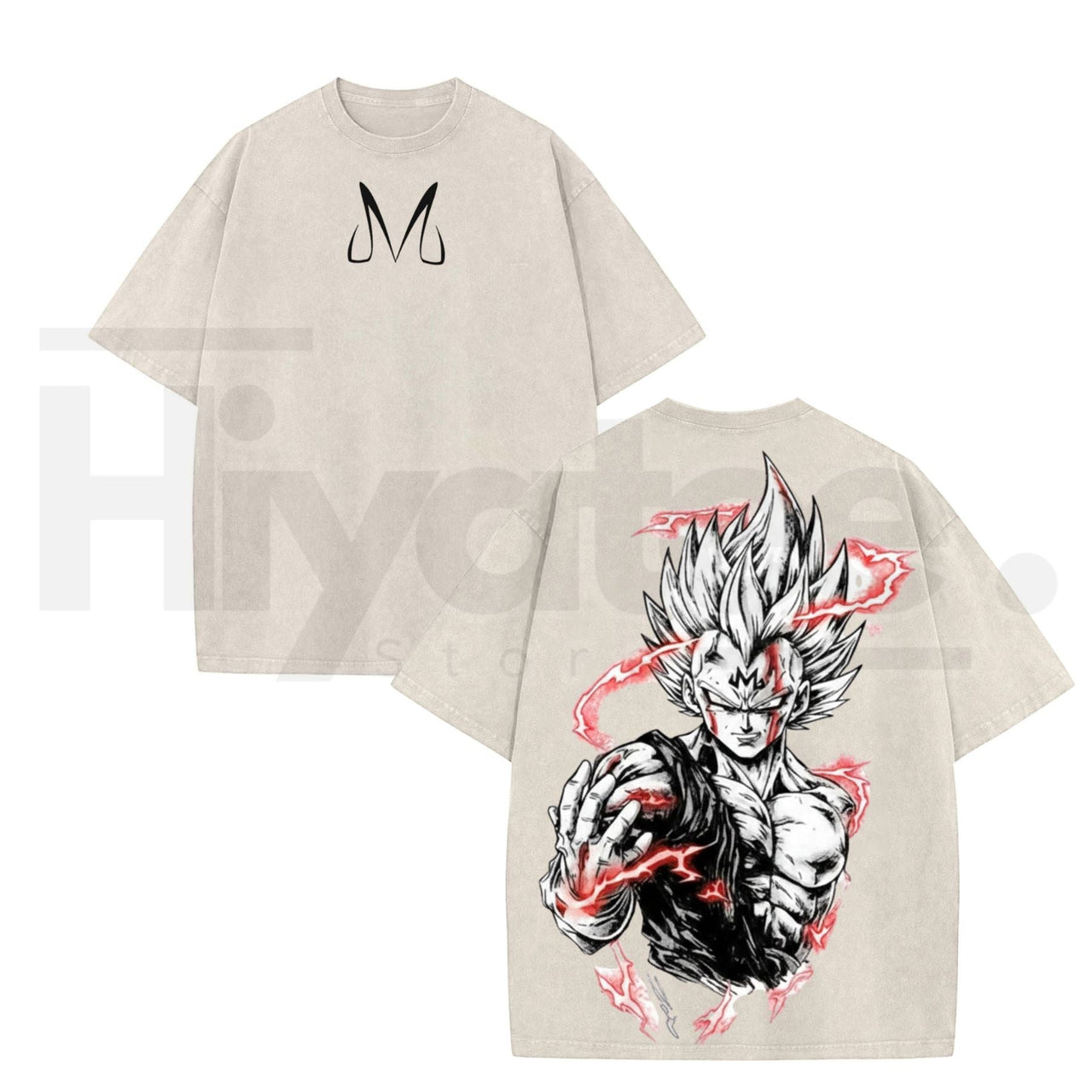 Warrior Power Vintage Washed T-Shirt – Saiyan Inspired Anime Streetwear Graphic Tee