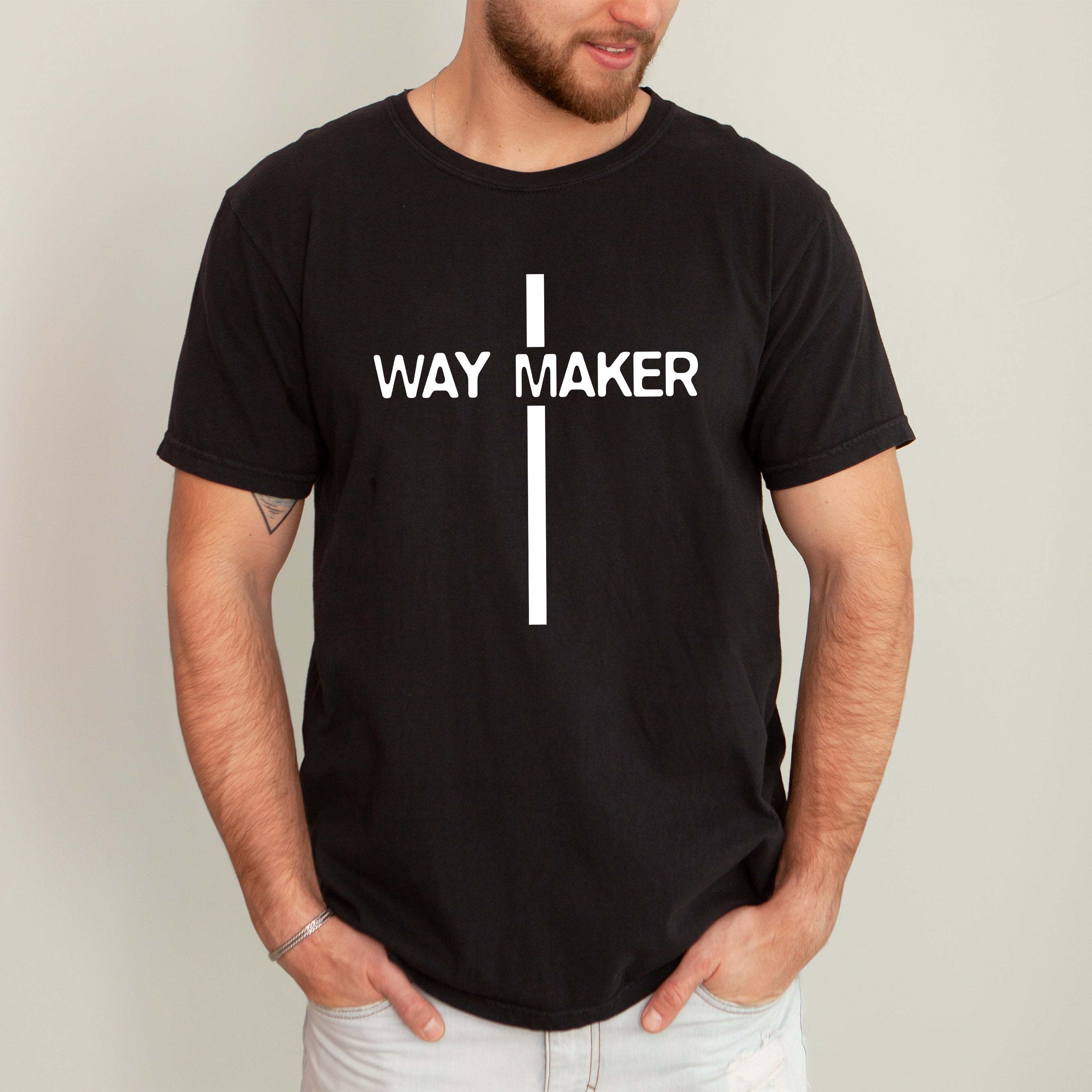 Way Maker Faith Cross Jesus Gospel Religious Inspirational Modern Christian Comfort Colors Tee