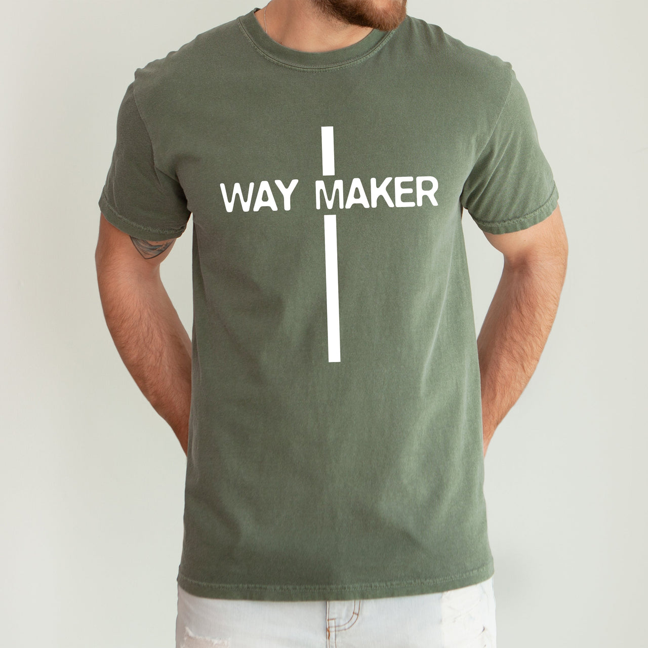 Way Maker Faith Cross Jesus Gospel Religious Inspirational Modern Christian Comfort Colors Tee