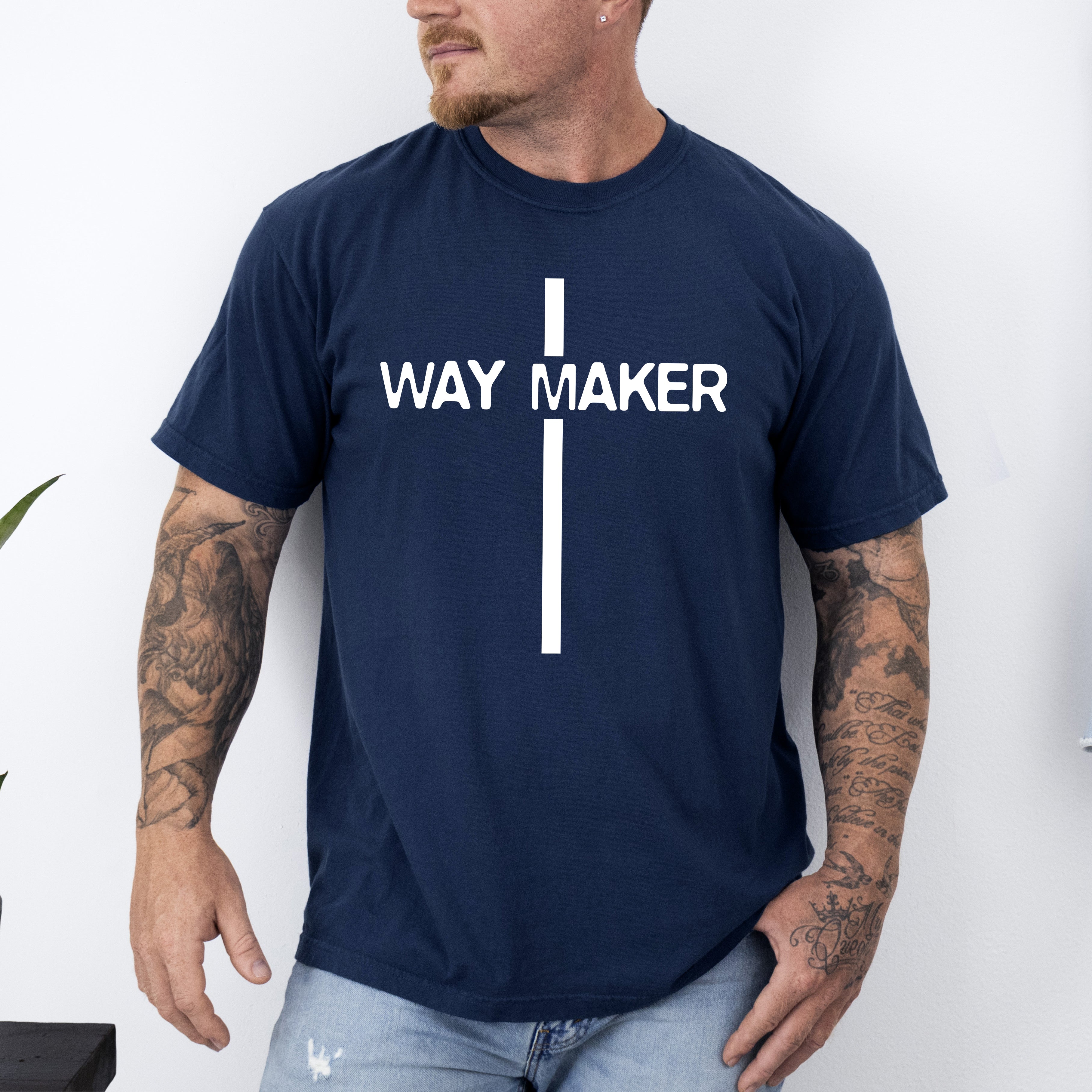 Way Maker Faith Cross Jesus Gospel Religious Inspirational Modern Christian Comfort Colors Tee