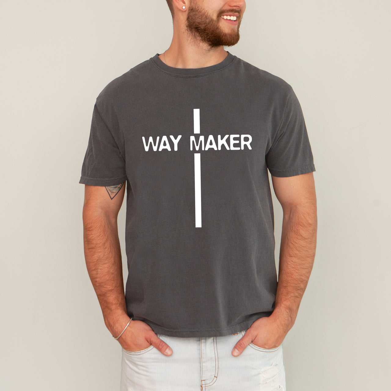 Way Maker Faith Cross Jesus Gospel Religious Inspirational Modern Christian Comfort Colors Tee