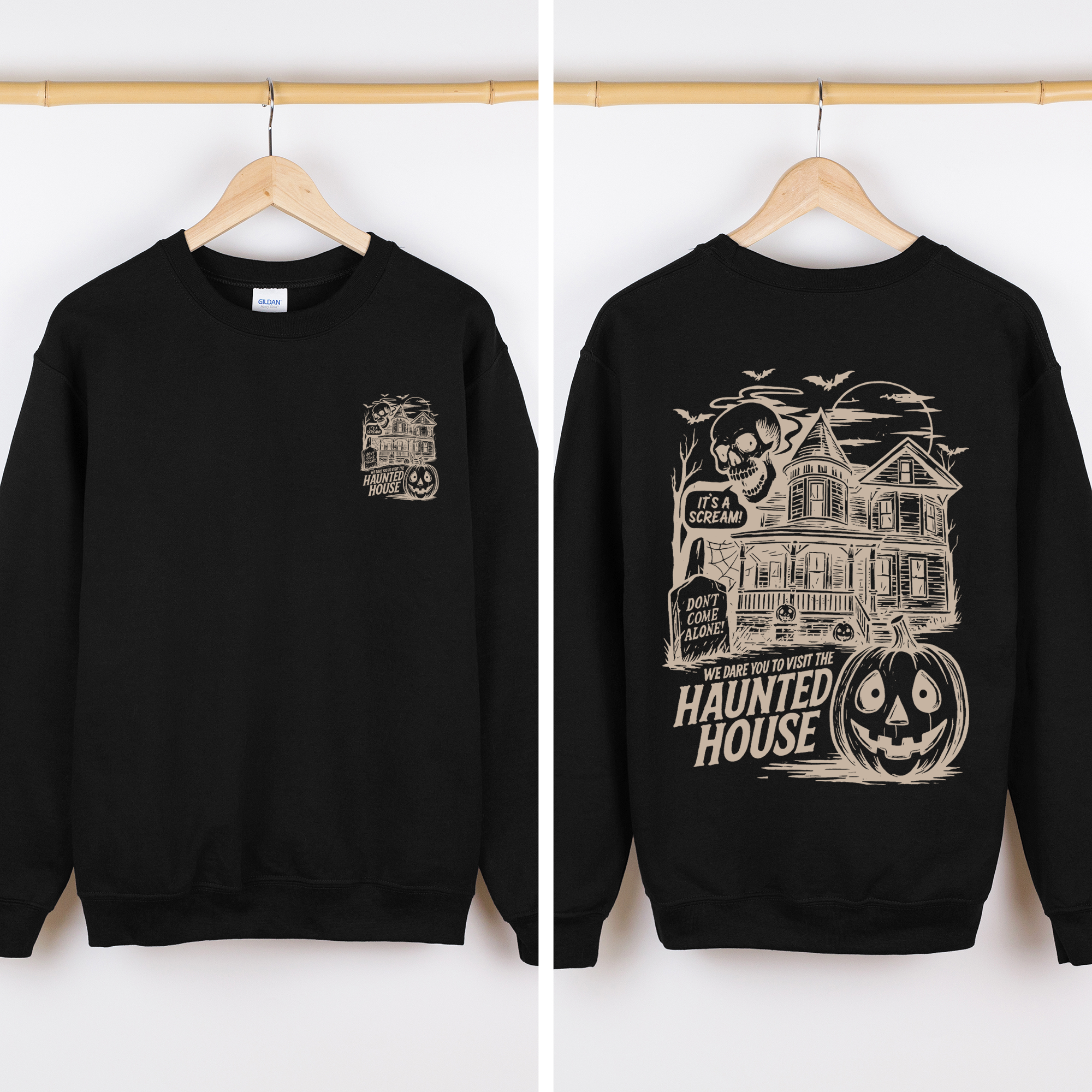 We Dare You To Visit The Haunted House Spooky Halloween Theme Limited Edition Graphic Sweatshirt