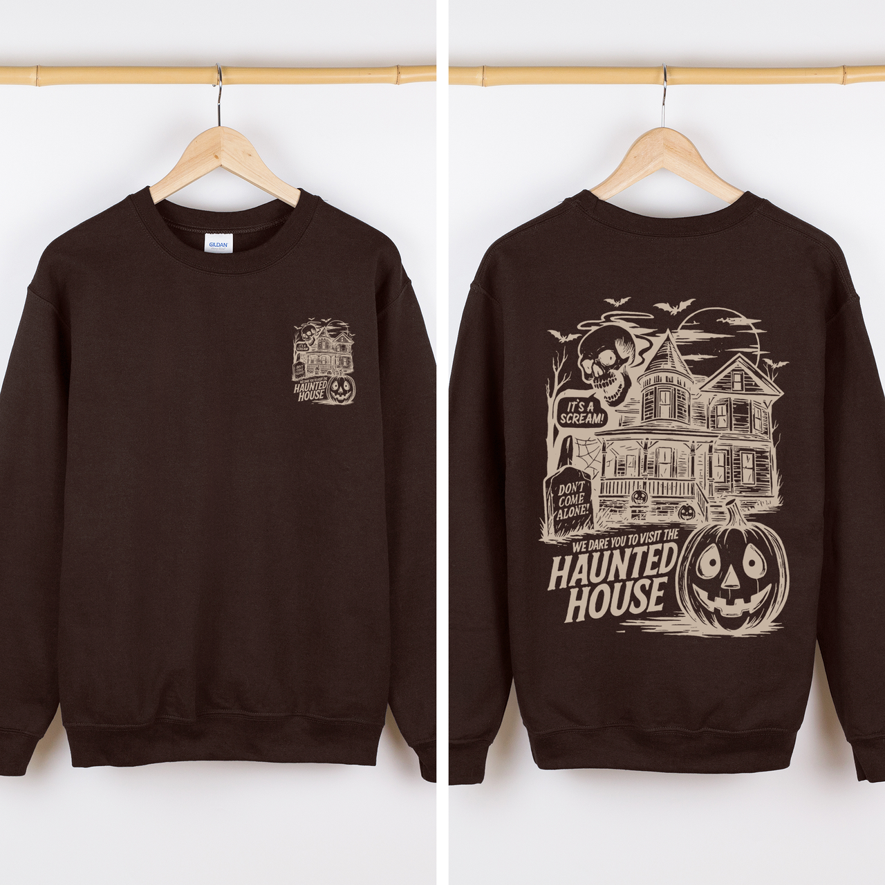 We Dare You To Visit The Haunted House Spooky Halloween Theme Limited Edition Graphic Sweatshirt