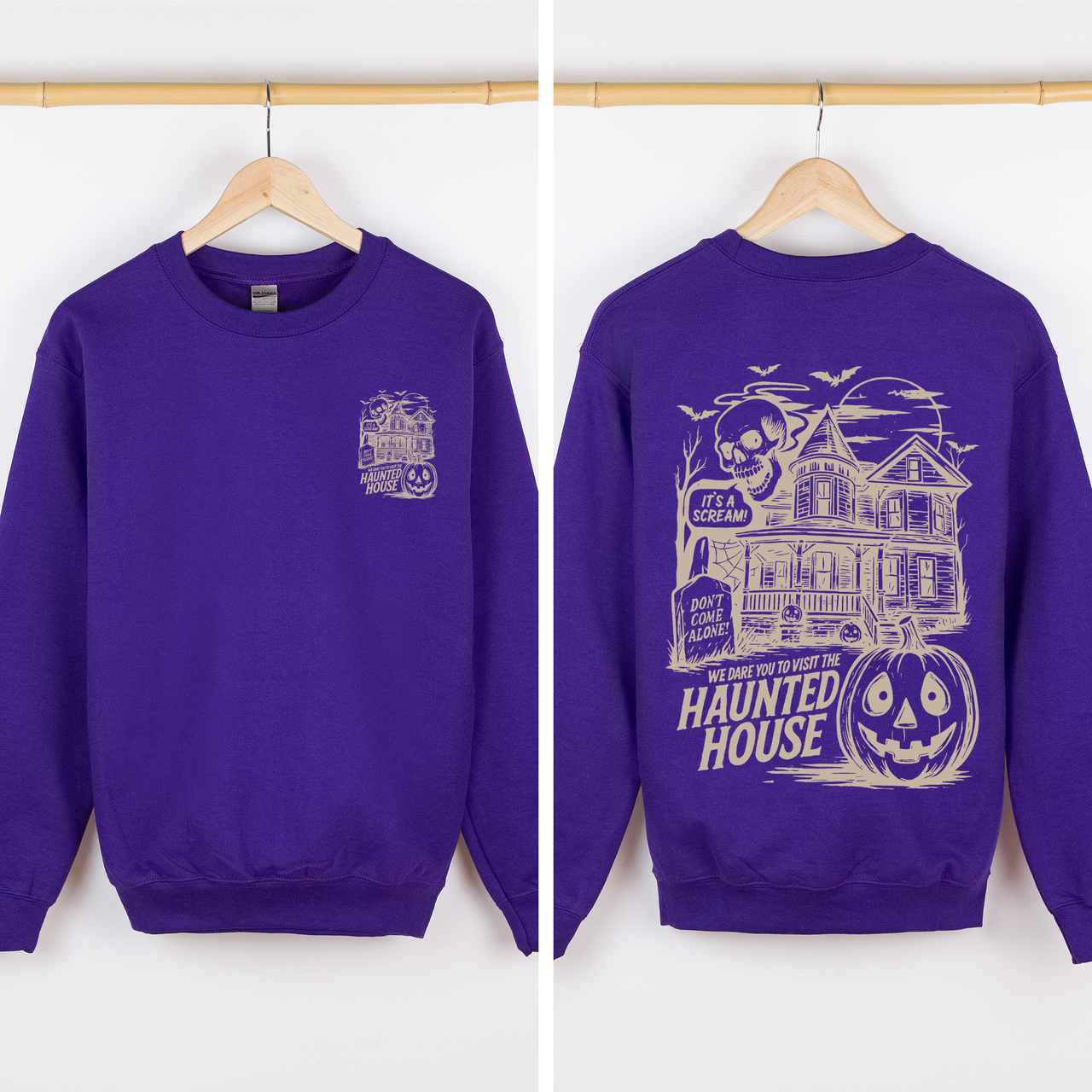 We Dare You To Visit The Haunted House Spooky Halloween Theme Limited Edition Graphic Sweatshirt