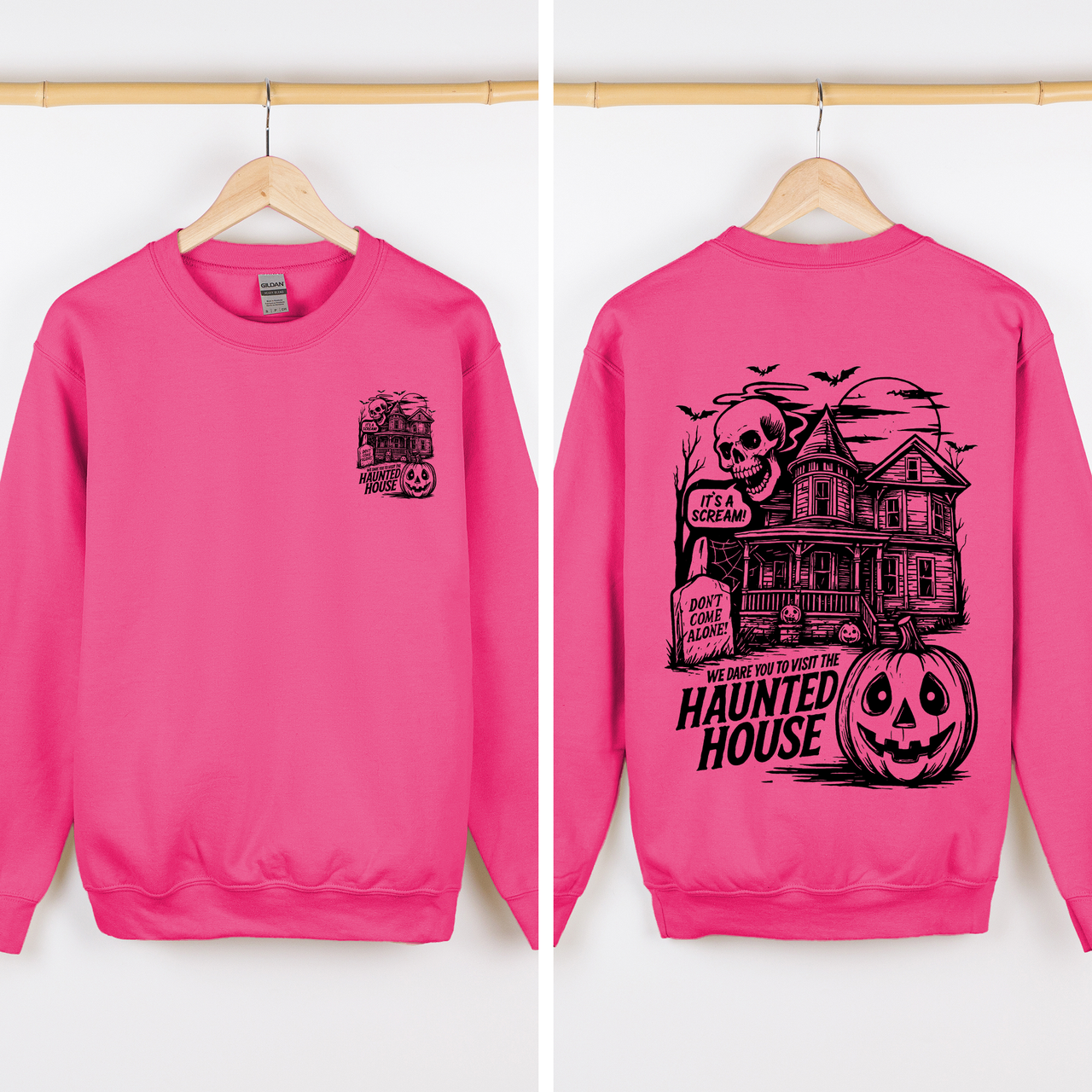 We Dare You To Visit The Haunted House Spooky Halloween Theme Limited Edition Graphic Sweatshirt