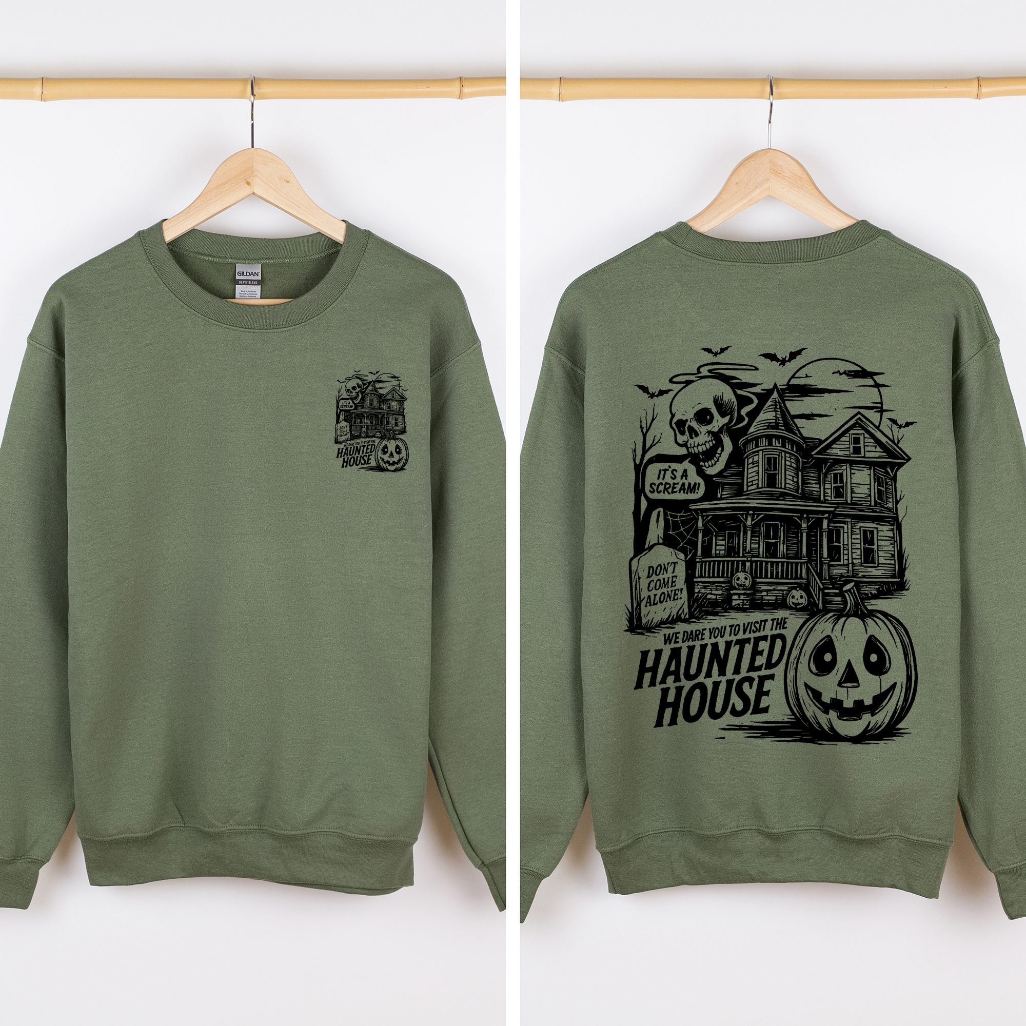 We Dare You To Visit The Haunted House Spooky Halloween Theme Limited Edition Graphic Sweatshirt