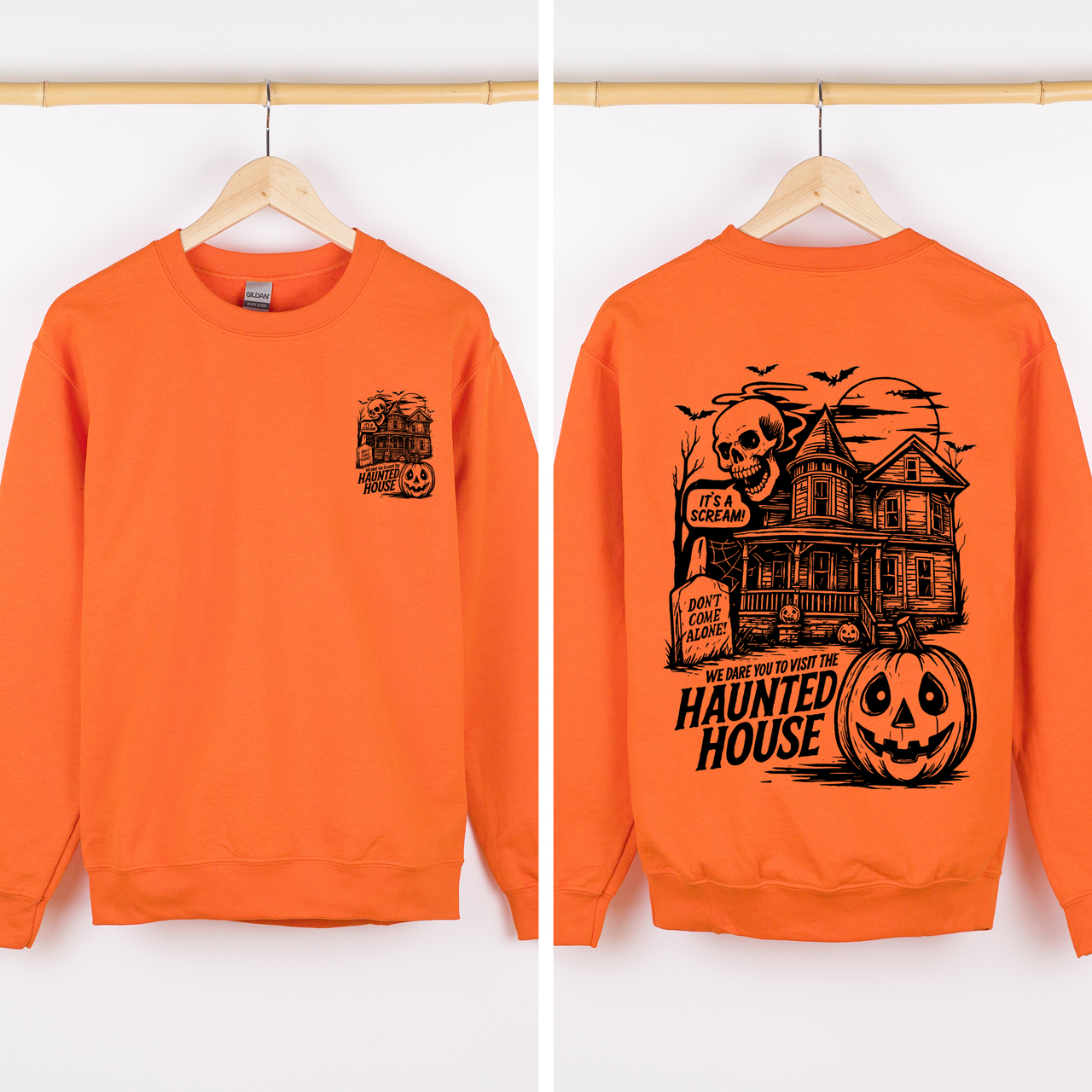 We Dare You To Visit The Haunted House Spooky Halloween Theme Limited Edition Graphic Sweatshirt