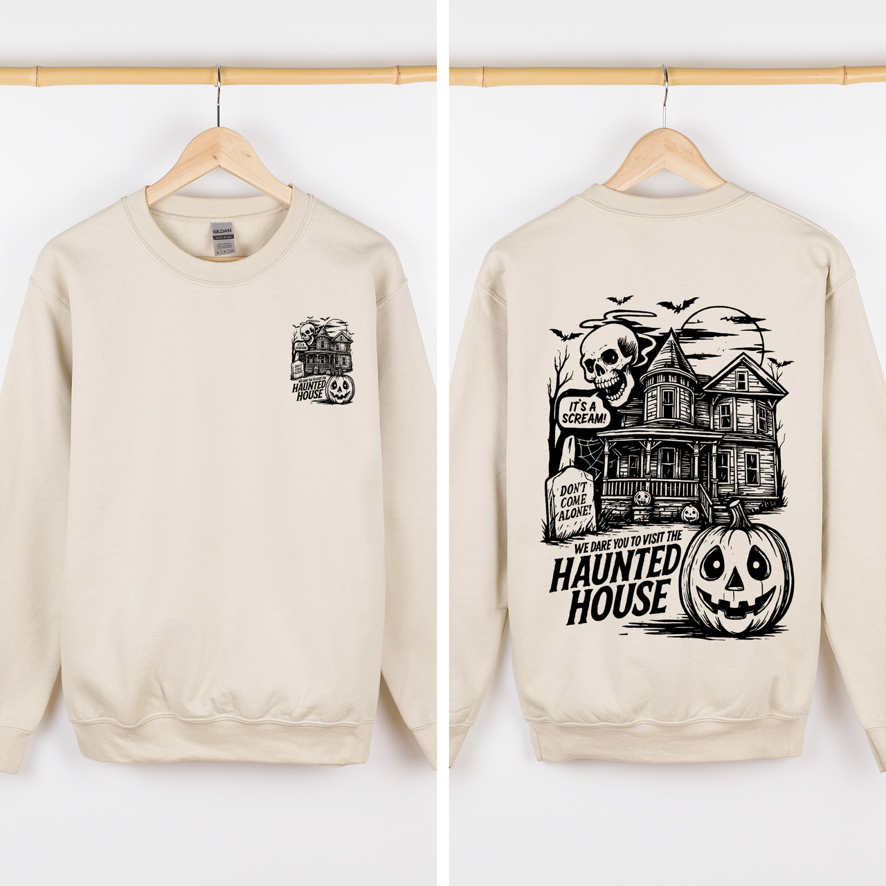 We Dare You To Visit The Haunted House Spooky Halloween Theme Limited Edition Graphic Sweatshirt