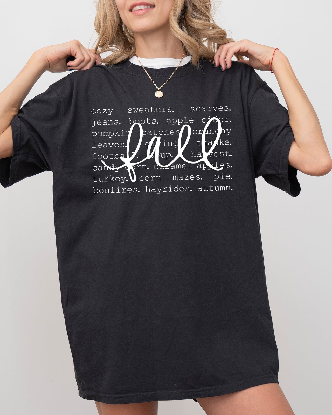 We Love Fall Autumn Minimal Simplicity Halloween Thanksgiving Comfort Colors Tee