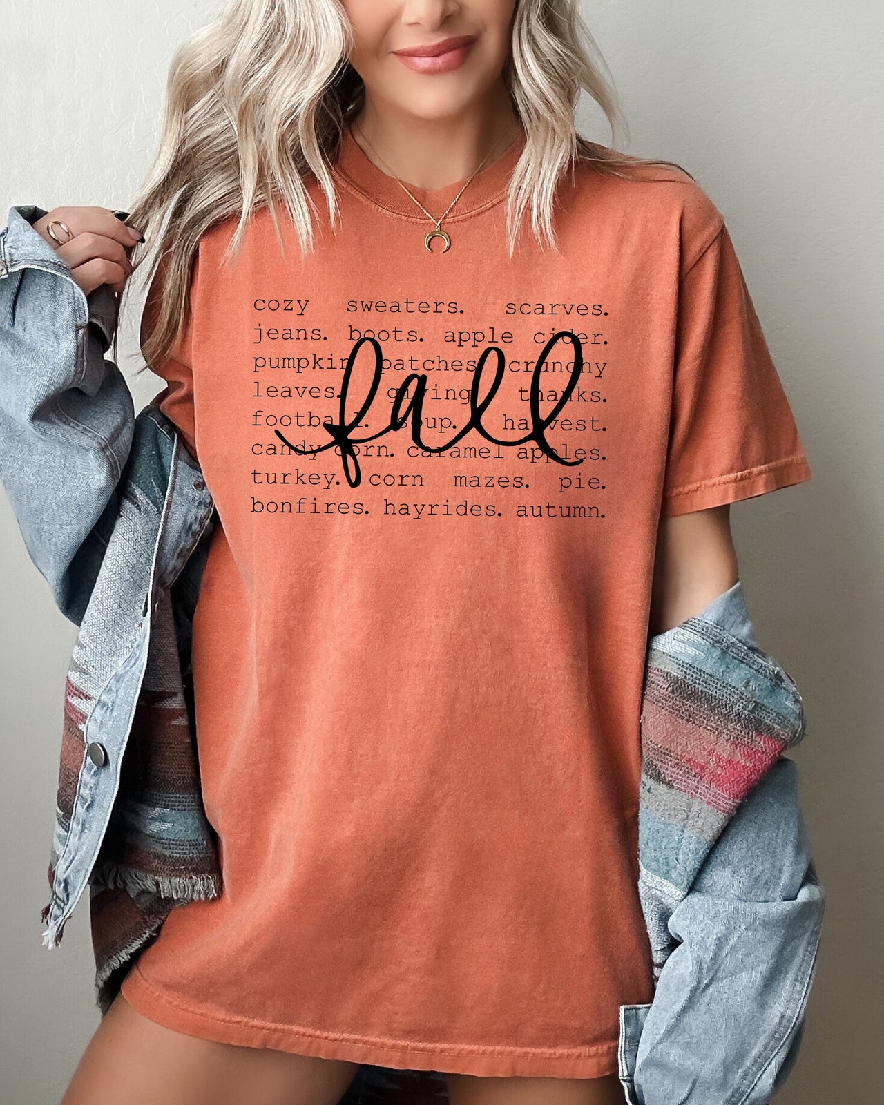 We Love Fall Autumn Minimal Simplicity Halloween Thanksgiving Comfort Colors Tee