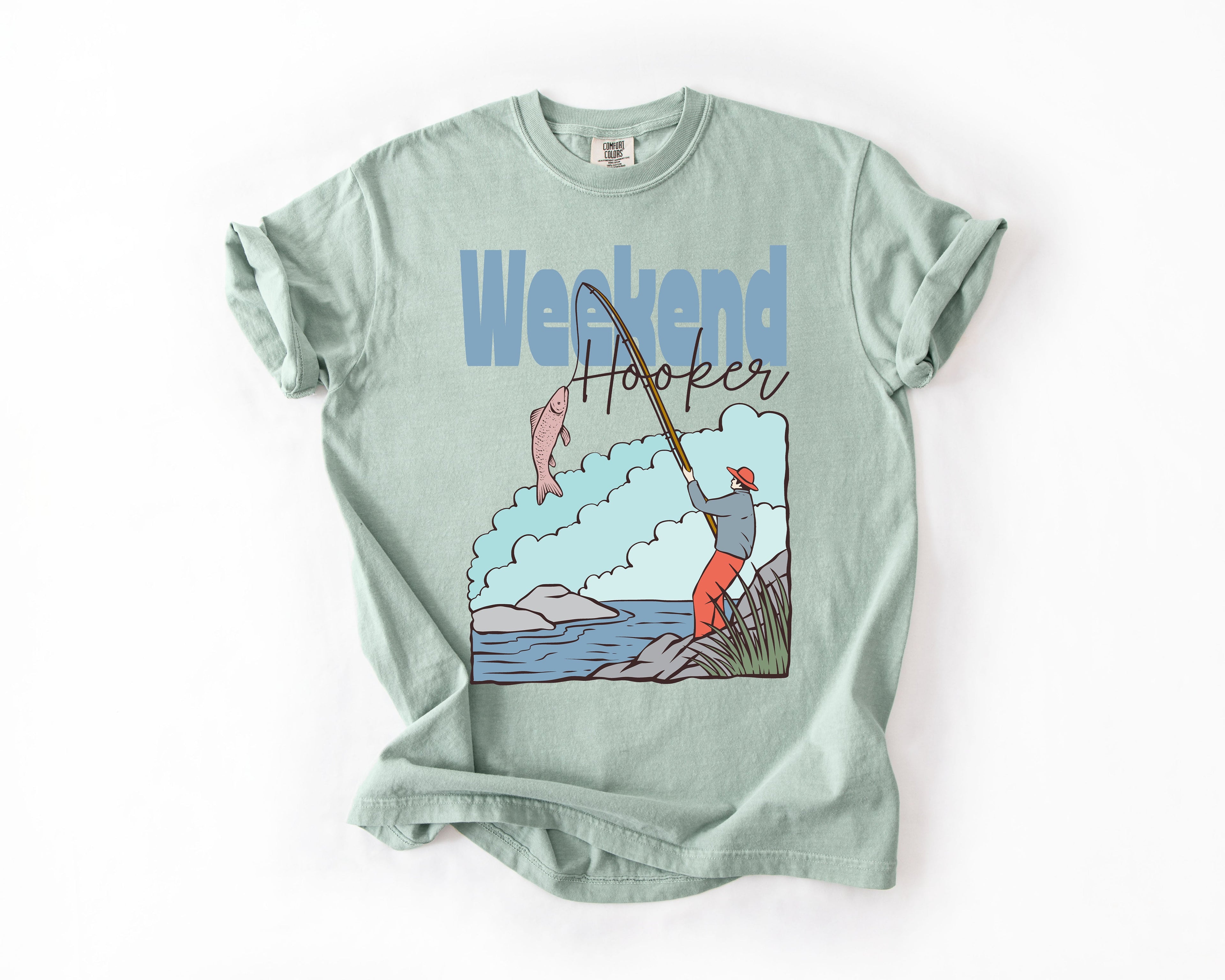 Weekend Hooker Adventure Boat Lake Life Camping Outdoor Nature Travel Comfort Colors Tee