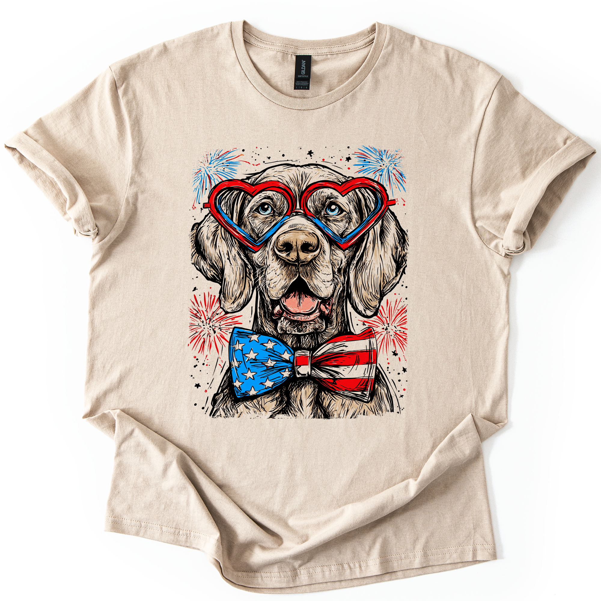 Weimaraner Patriotic Dog USA America Pet Lover Fourth Of July Celebration Graphic Tee