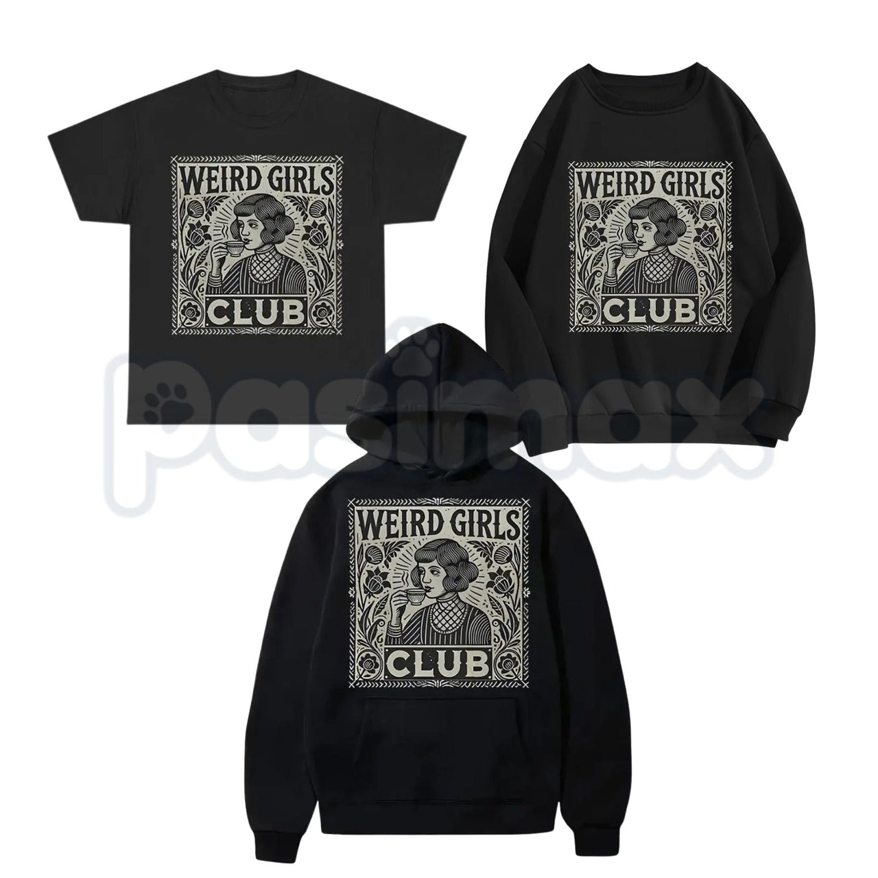 Weird Girls Club Aesthetic Tee – Whimsy Goth Celestial Hoodie & Dark Academia Sweatshirt