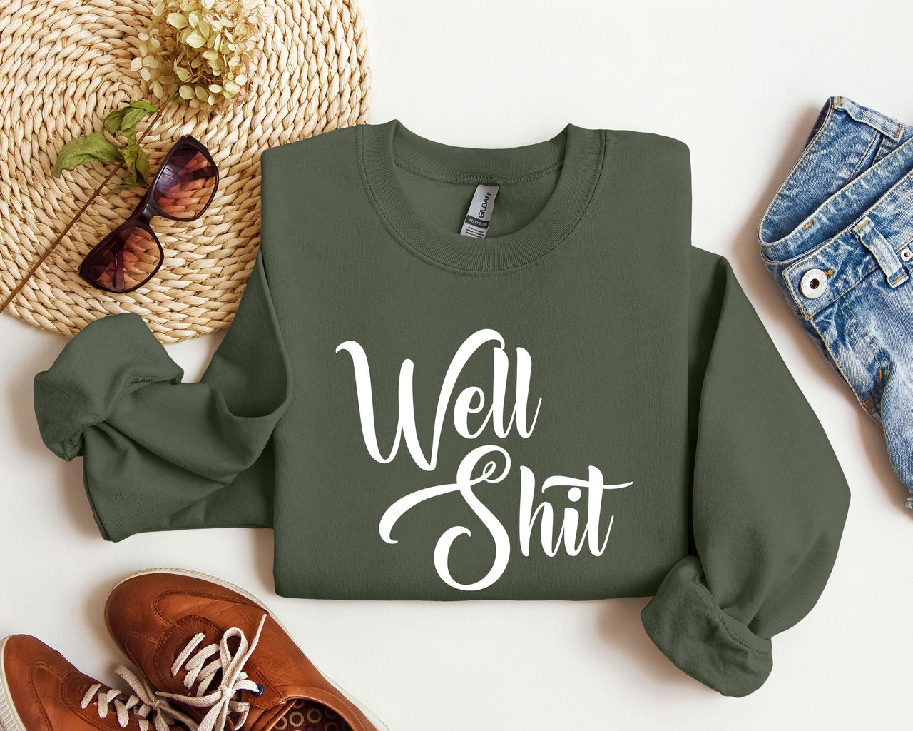 Well Shit Sarcastic College Humor Phrase You Say In Study Groups Late Night Cram Sessions Graphic Sweatshirt