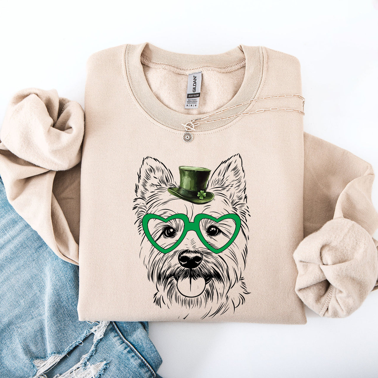 Westie West Highland White Terrier Adorable Dog St Patrick's Day Lucky Irish Celebration Sweatshirt