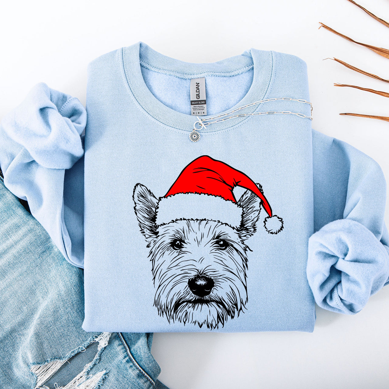 West Highland White Terrier Westie Santa Claus Christmas Festive Dog Lover Sweatshirt