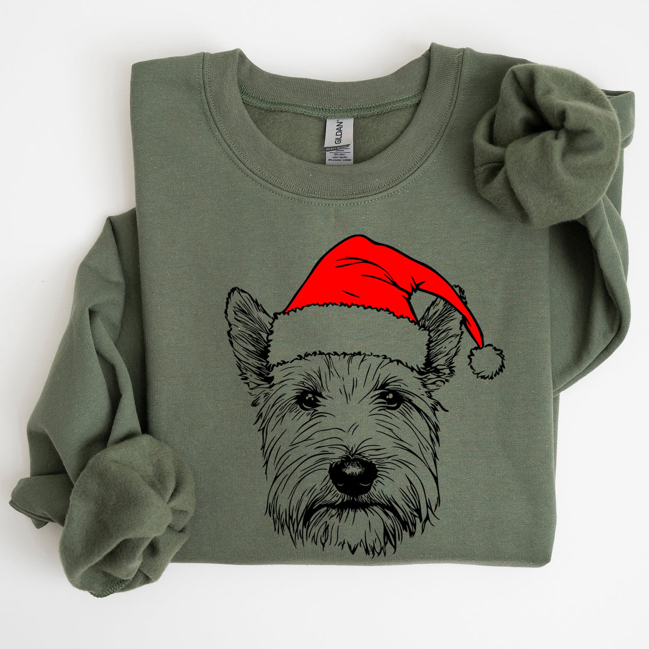 West Highland White Terrier Westie Santa Claus Christmas Festive Dog Lover Sweatshirt