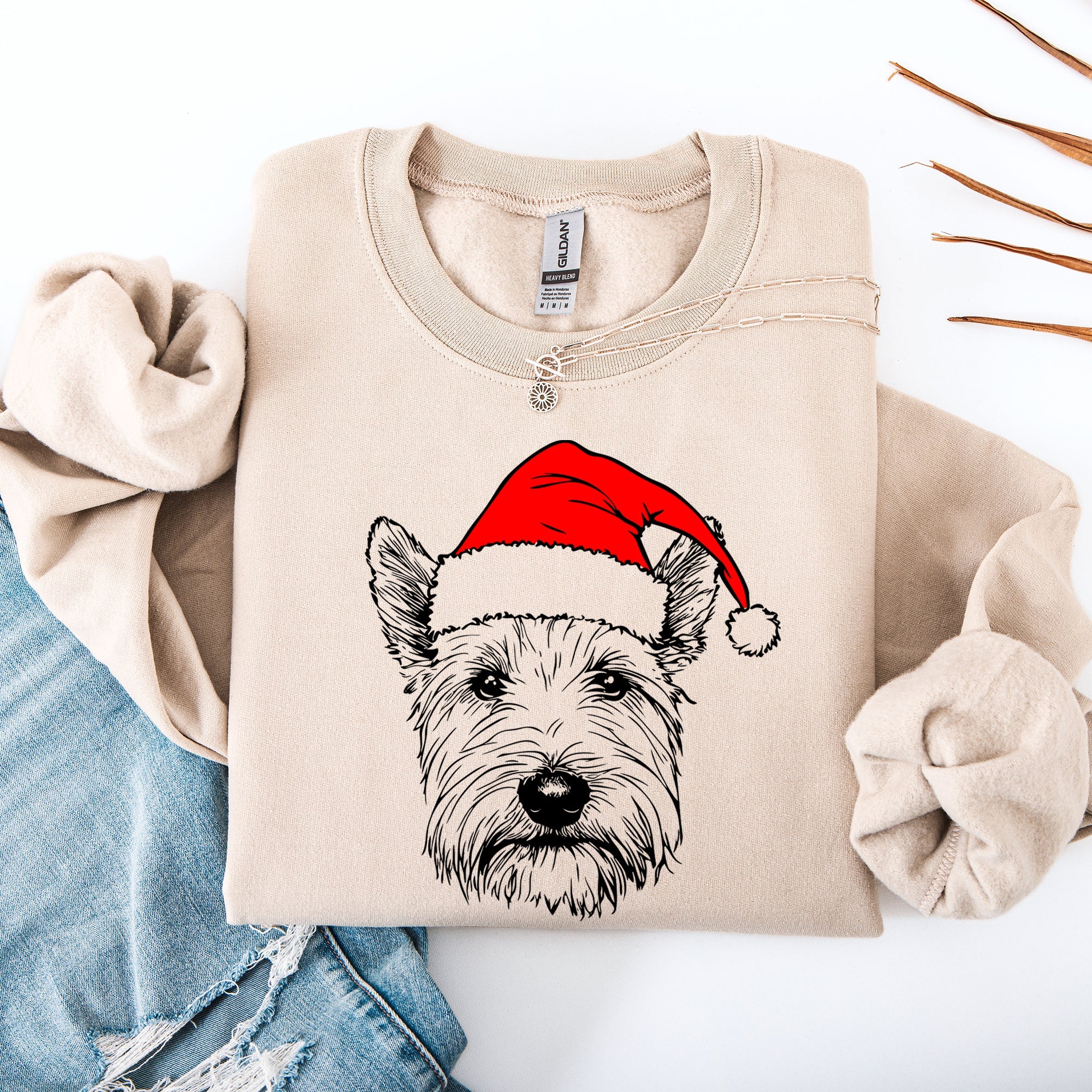 West Highland White Terrier Westie Santa Claus Christmas Festive Dog Lover Sweatshirt