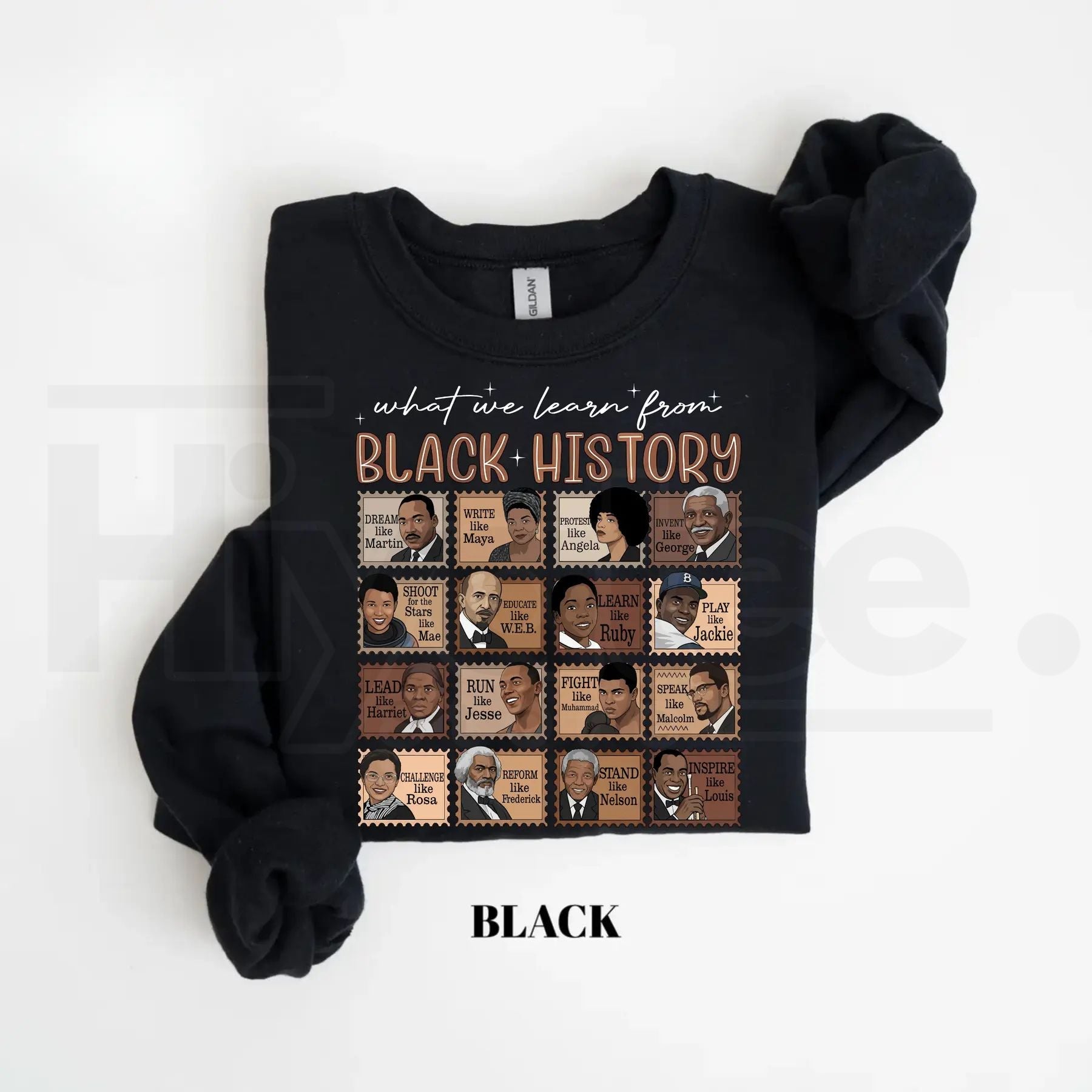 What We Learn From Black History Sweatshirt: Black History Month Pride Crewneck