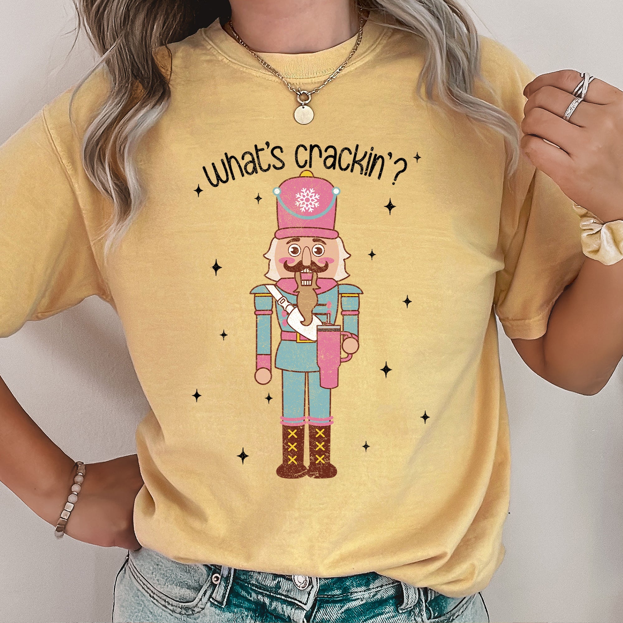 What's Crackin Nutcracker Christmas Festive Holiday Edition Collection Comfort Colors Tee