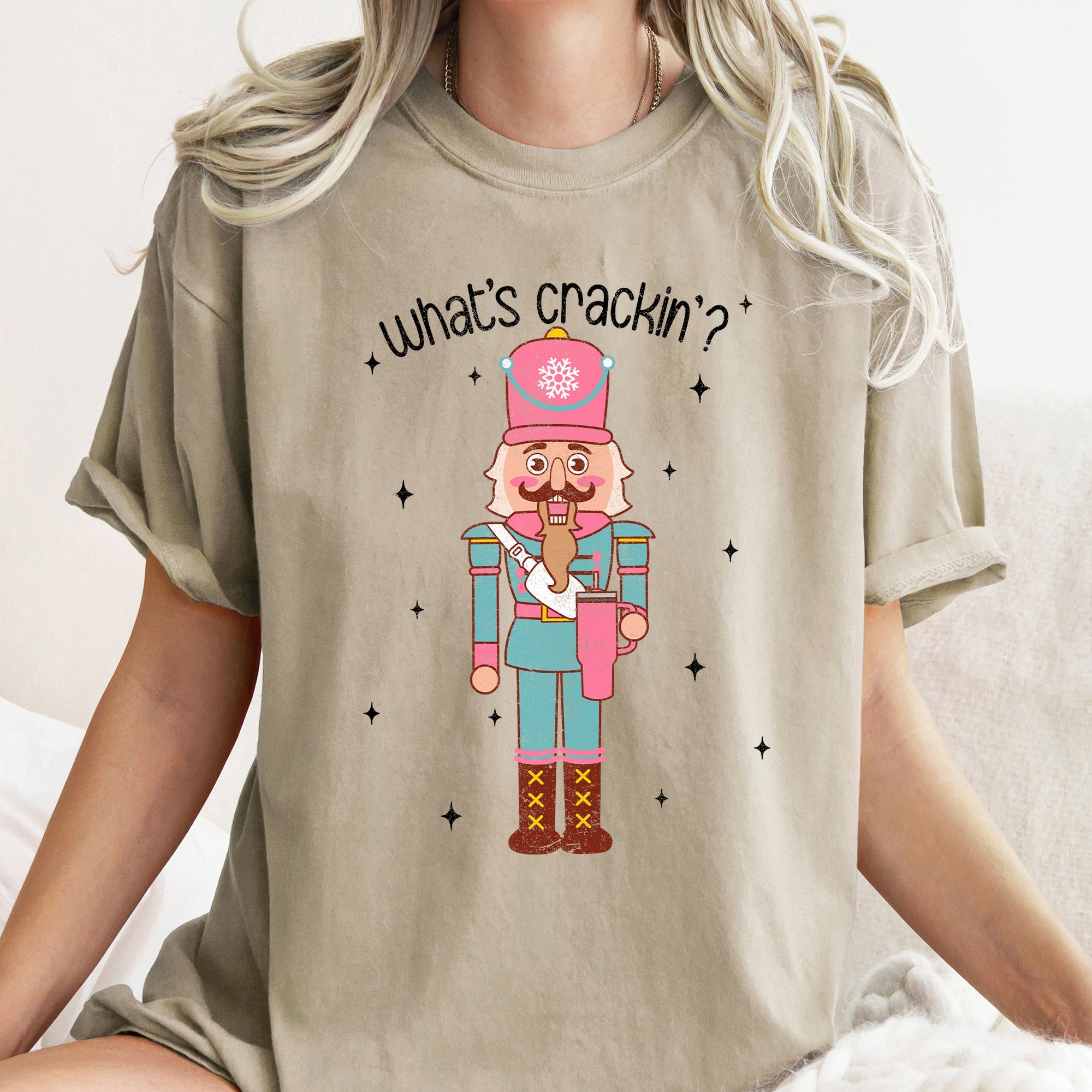 What's Crackin Nutcracker Christmas Festive Holiday Edition Collection Comfort Colors Tee