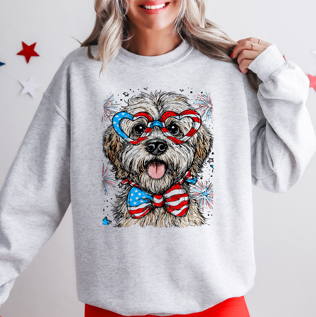 Wheaten Terrier Patriotic Dog USA America Pet Lover 4th Of July Pride Edition Sweatshirt