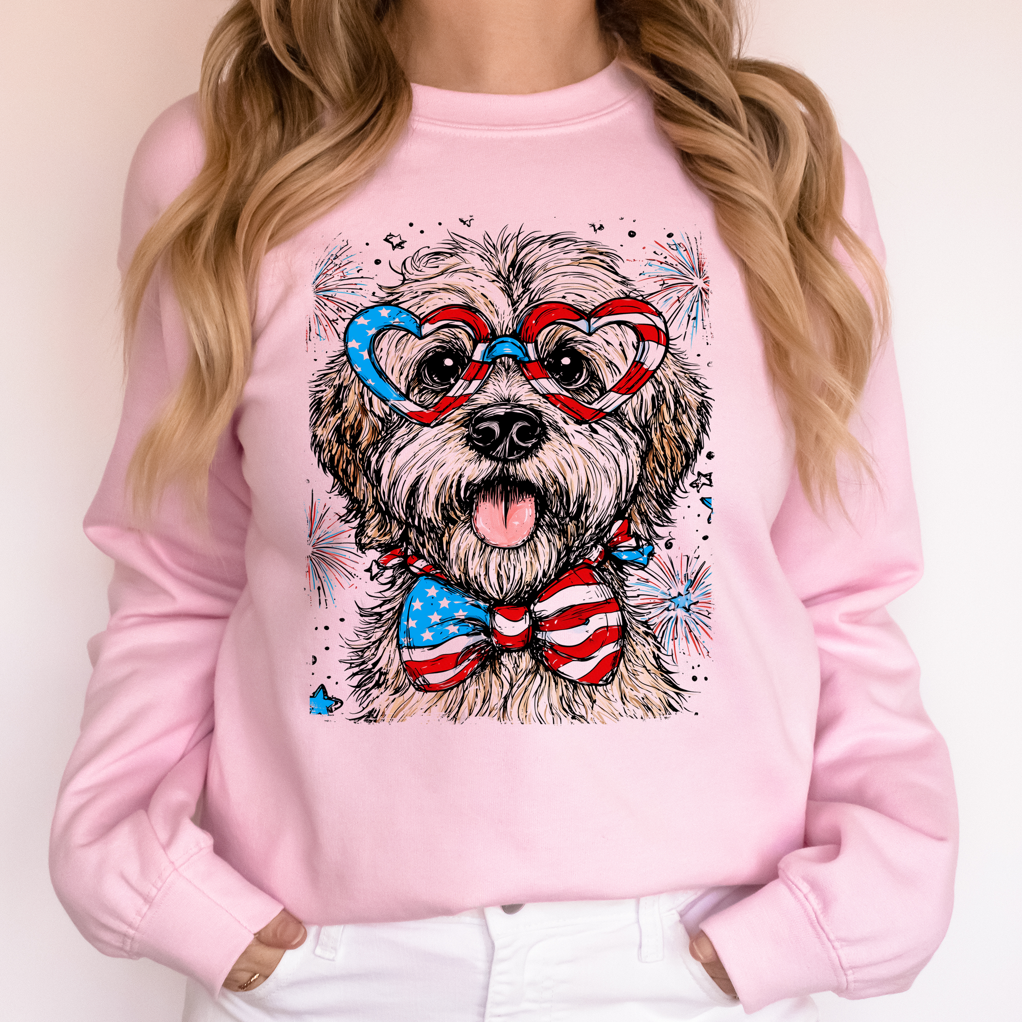 Wheaten Terrier Patriotic Dog USA America Pet Lover 4th Of July Pride Edition Sweatshirt