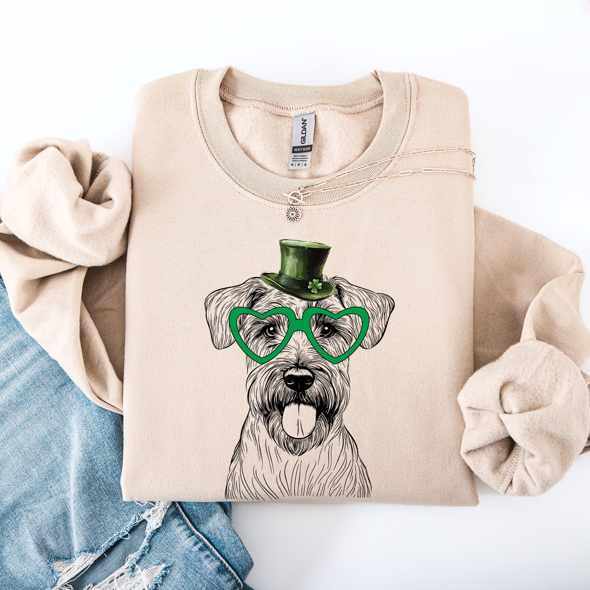 Wheaten Terrier Adorable Dog St Patrick's Day Lucky Irish Heritage Cozy Sweatshirt