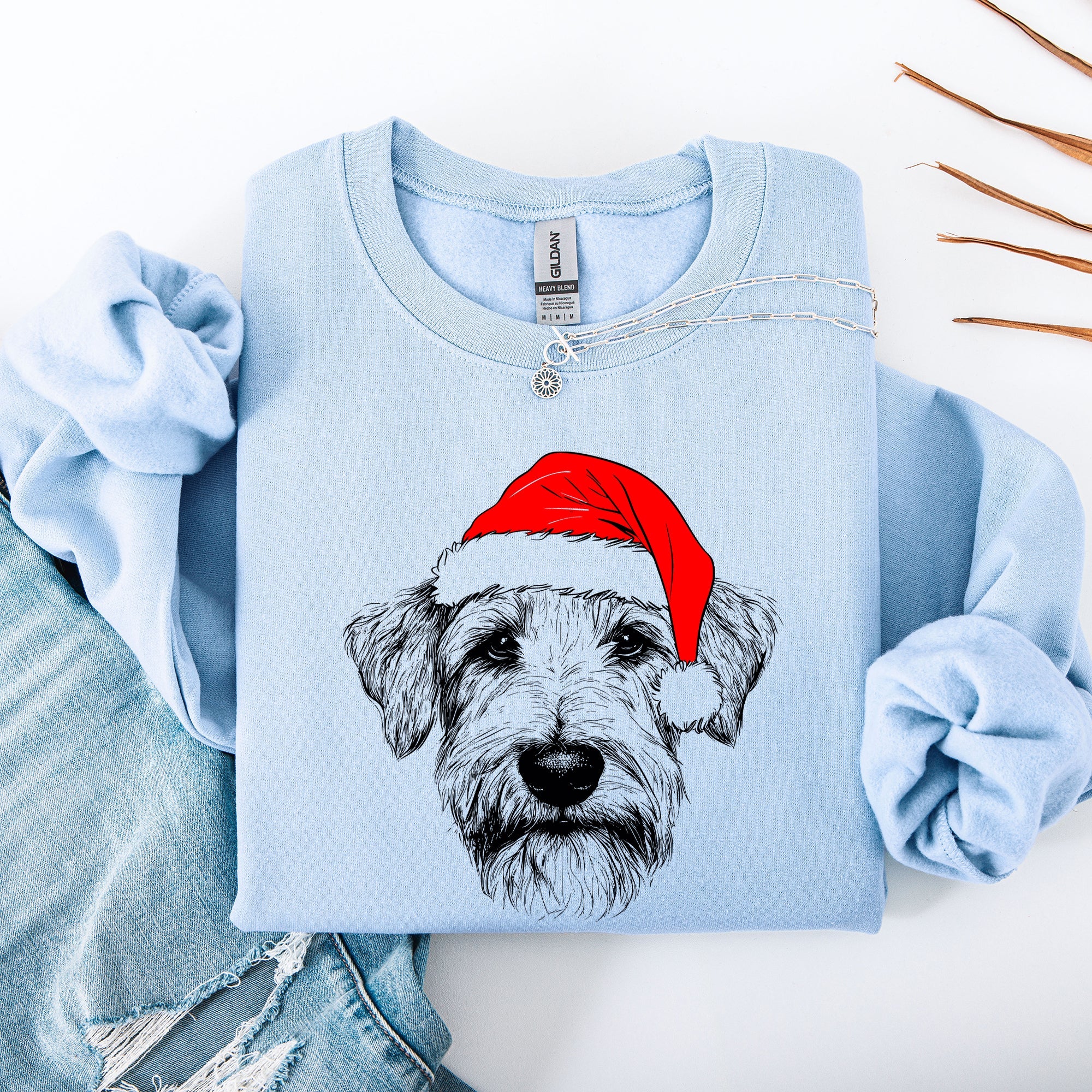 Wheaten Terrier Santa Claus Christmas Dog Lover Festive Seasonal Graphic Sweatshirt