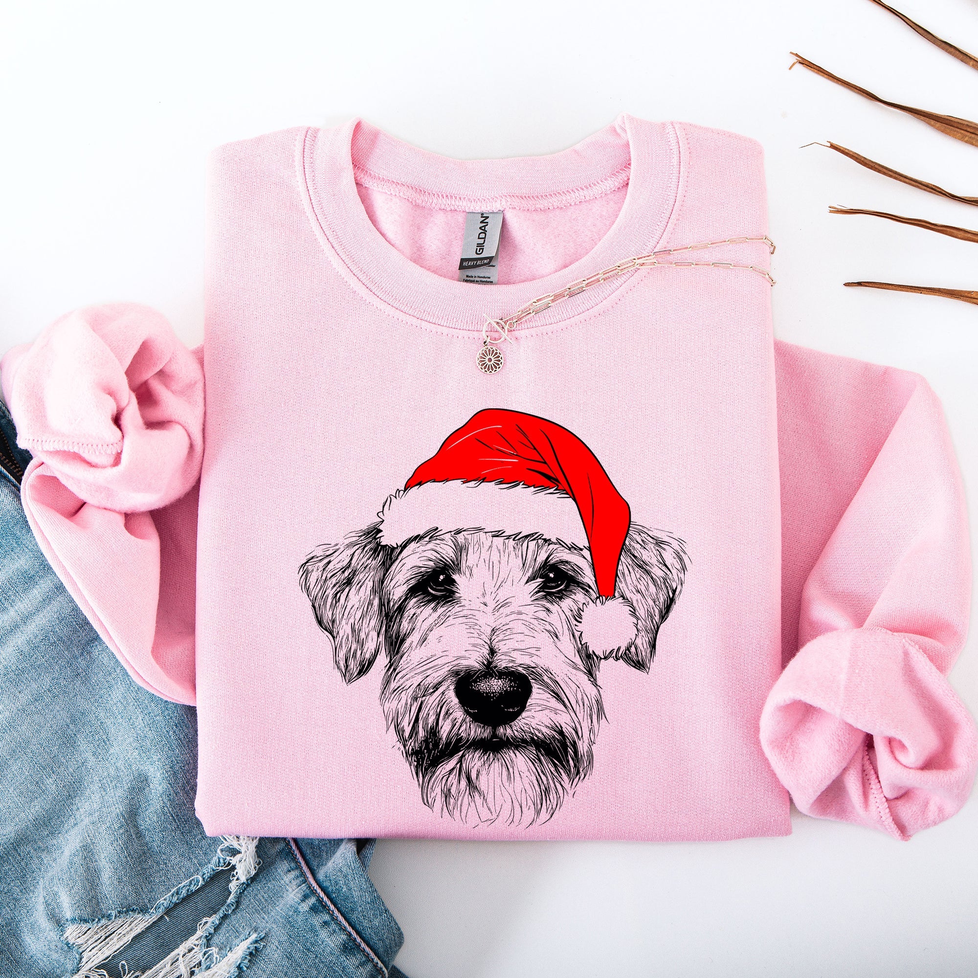 Wheaten Terrier Santa Claus Christmas Dog Lover Festive Seasonal Graphic Sweatshirt