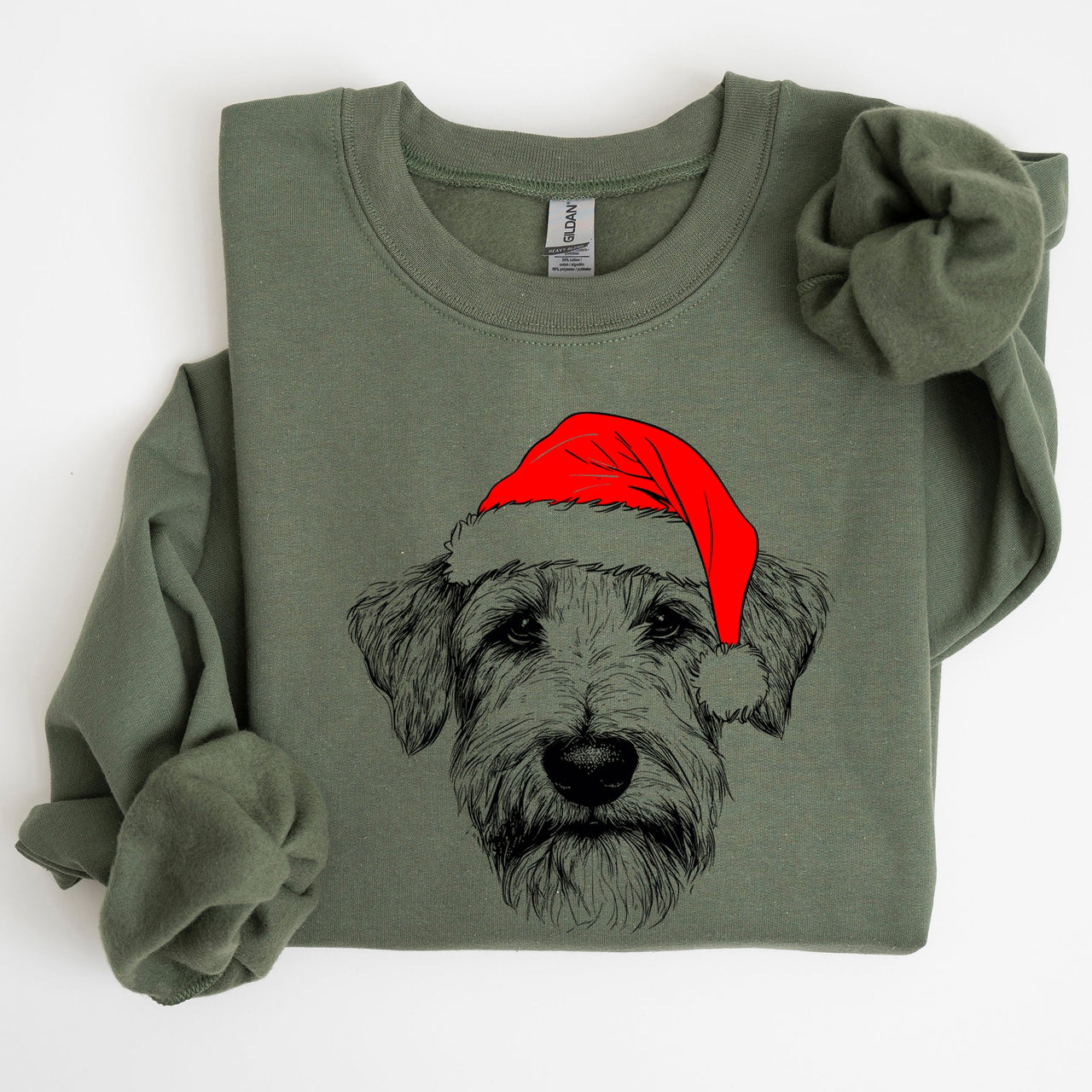 Wheaten Terrier Santa Claus Christmas Dog Lover Festive Seasonal Graphic Sweatshirt