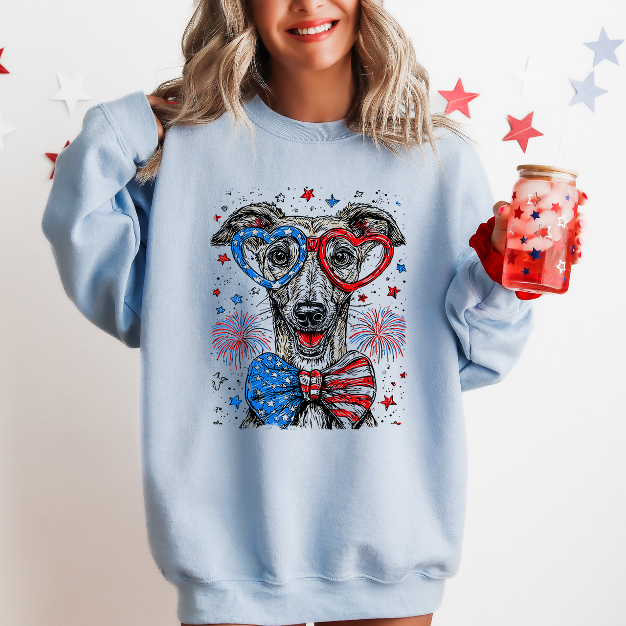 Whippet Patriotic Dog USA America Pet Lover 4th Of July All American Celebration Sweatshirt