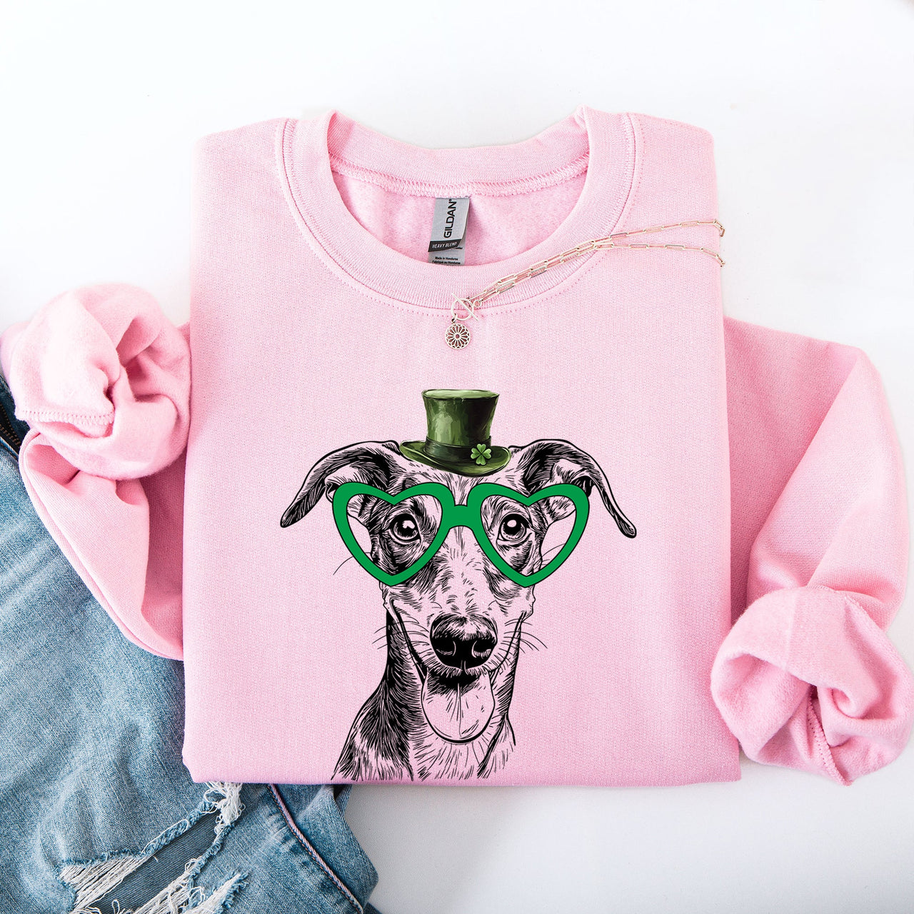 Whippet Adorable Dog St Patrick's Day Irish Luck Celebration For Pet Lovers Sweatshirt