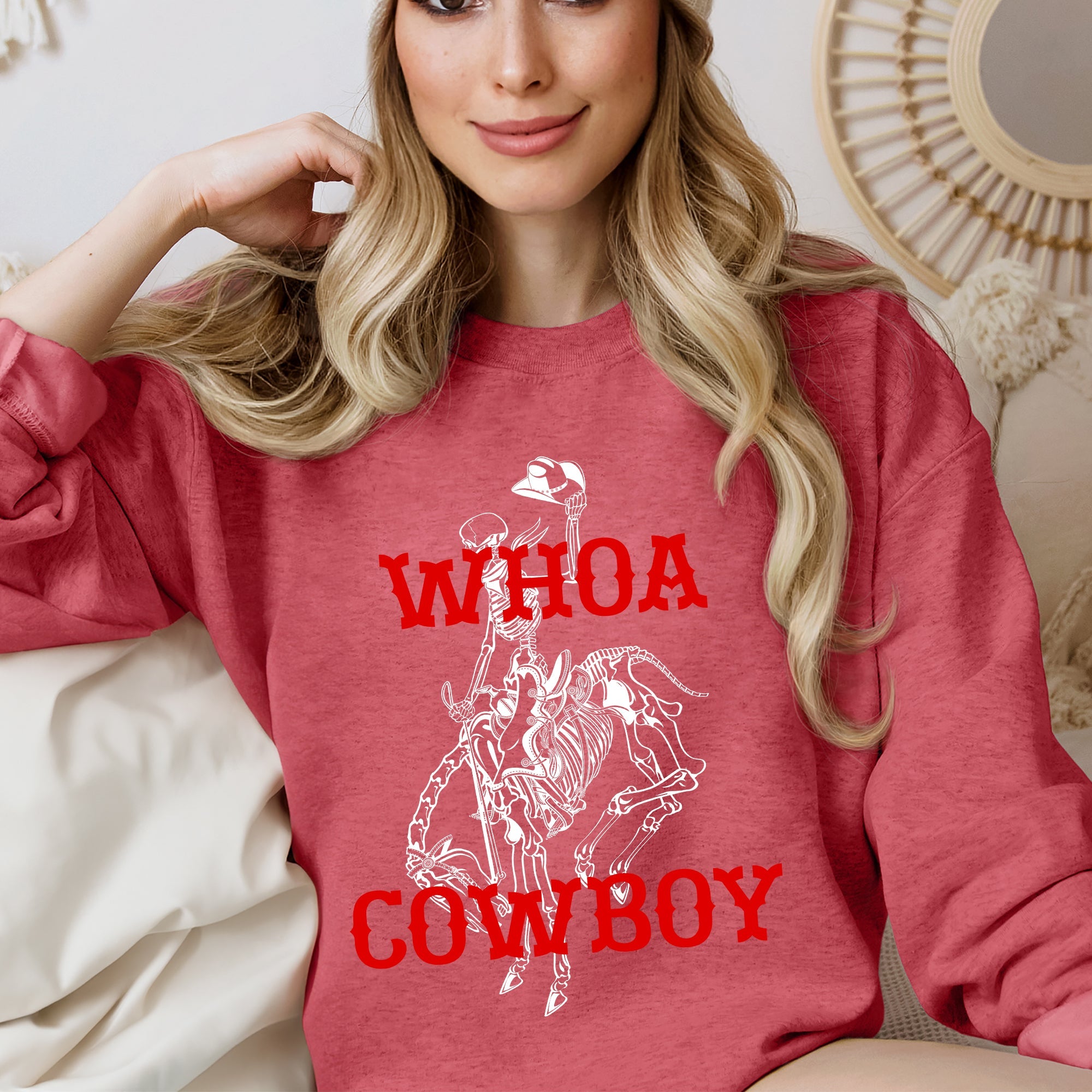 Whoa Cowboy Skeleton Horse Western Illustration Collection For Western Lovers Sweatshirt
