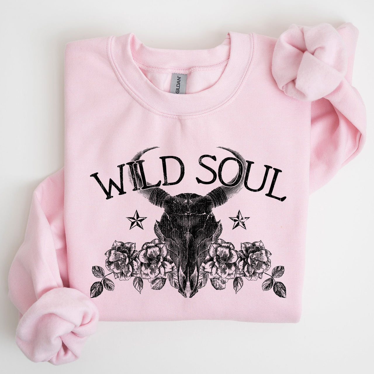 Wild Soul Cow Skull Western Desert Outdoor Adventure Frontier Spirit Western Heritage Sweatshirt