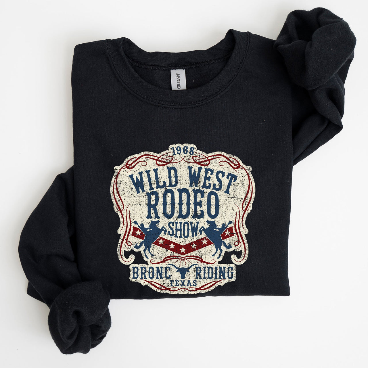 Wild West Rodeo Show Bronco Riding Cowboy Cowgirl Classic Western Adventure Sweatshirt