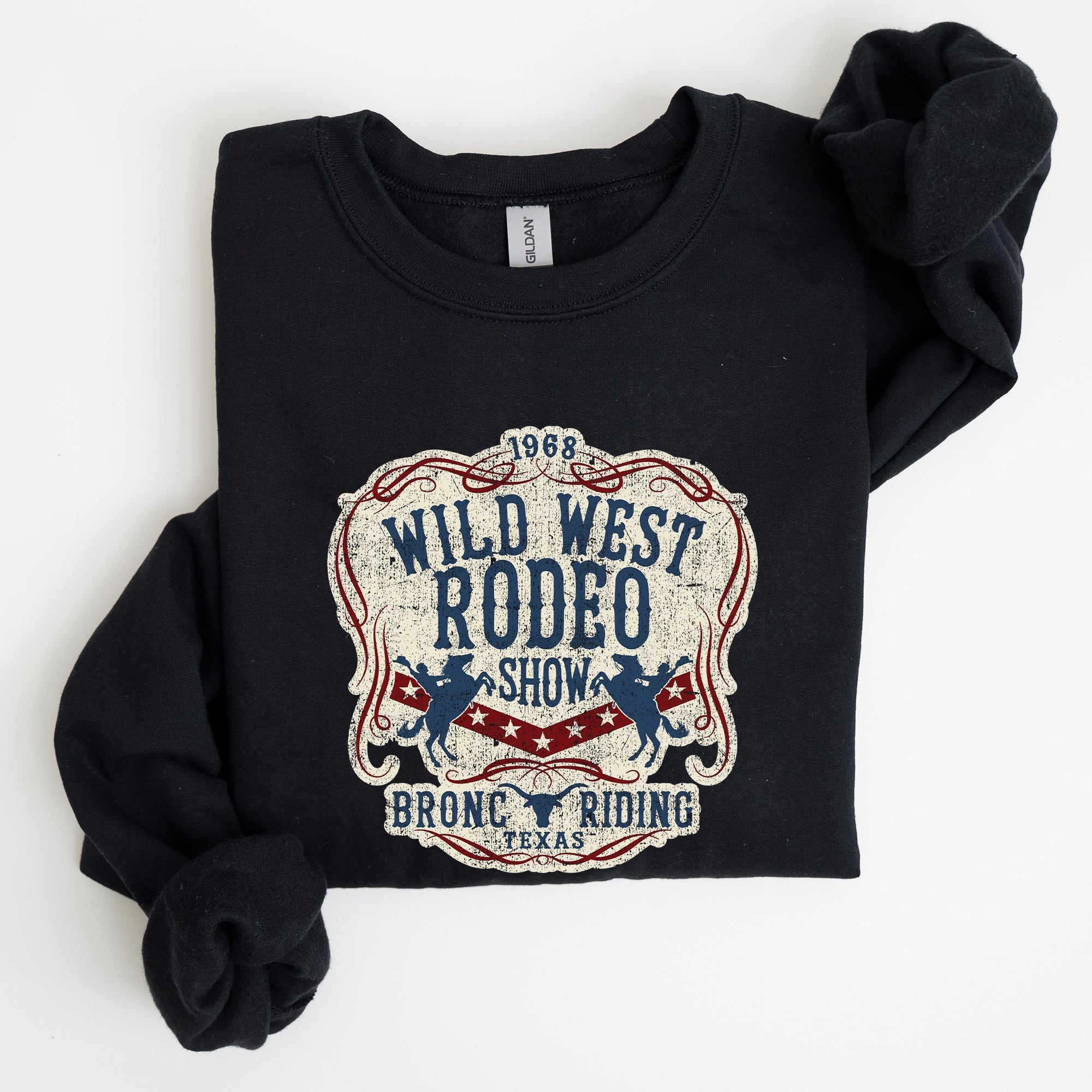 Wild West Rodeo Show Bronco Riding Cowboy Cowgirl Classic Western Adventure Sweatshirt