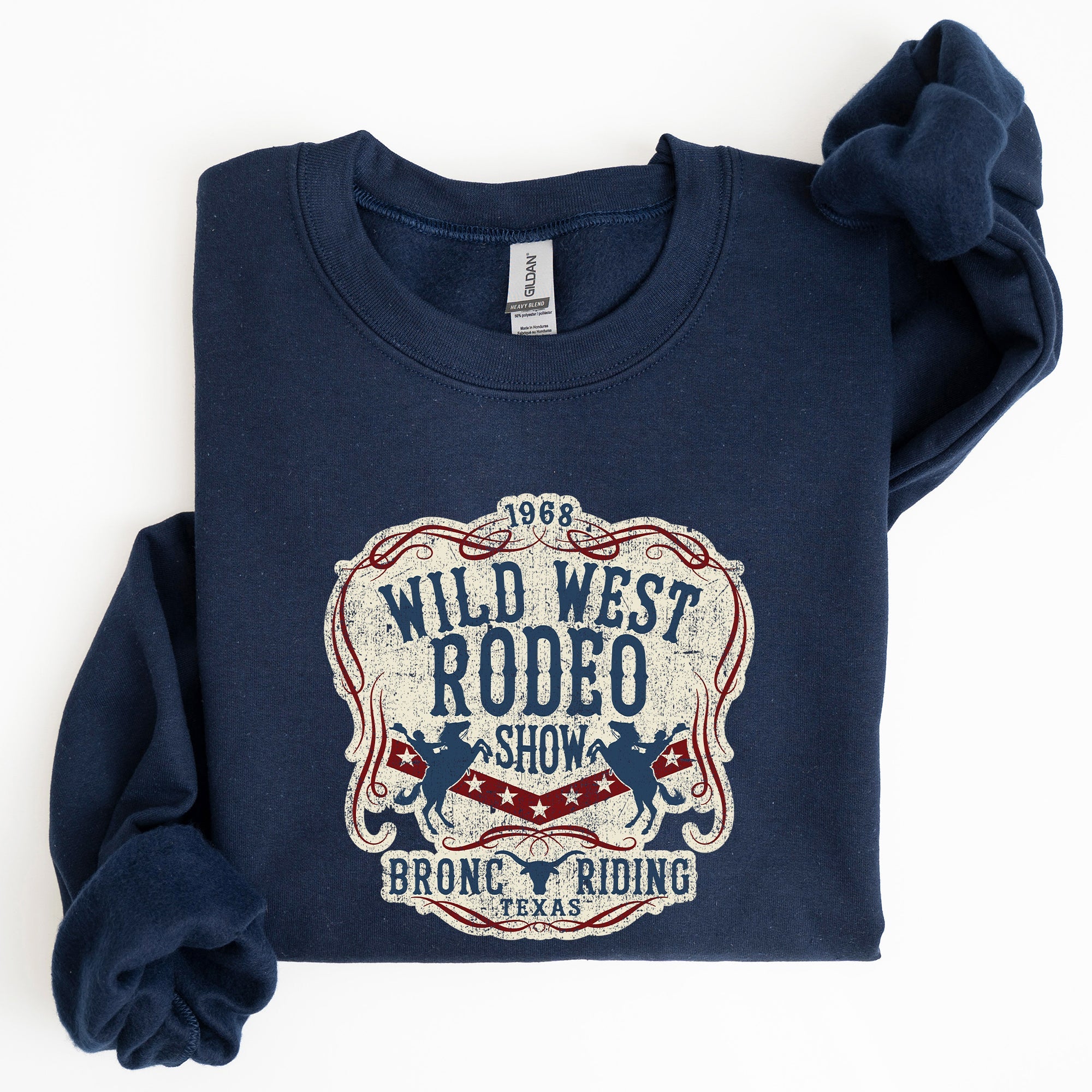 Wild West Rodeo Show Bronco Riding Cowboy Cowgirl Classic Western Adventure Sweatshirt