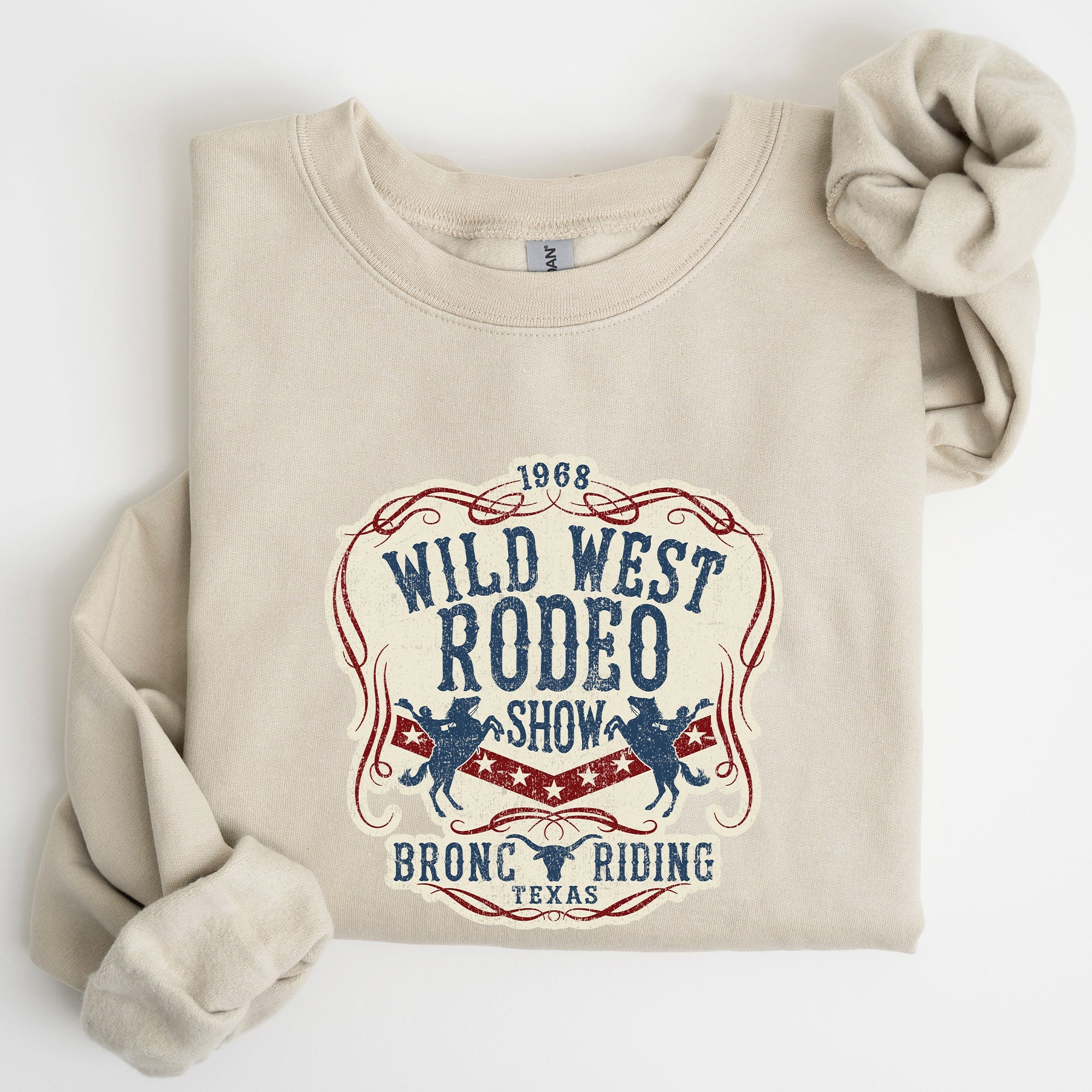 Wild West Rodeo Show Bronco Riding Cowboy Cowgirl Classic Western Adventure Sweatshirt