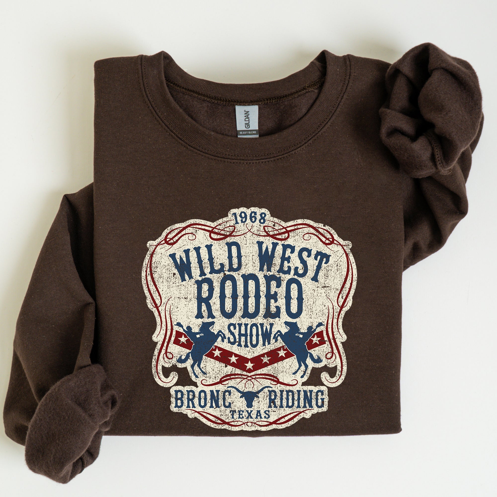 Wild West Rodeo Show Bronco Riding Cowboy Cowgirl Classic Western Adventure Sweatshirt