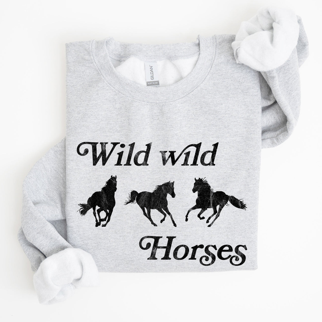 Wild Wild Horses Country Cowboy Retro Cowgirl Western Spirit Vintage Americana Classic Ride Rodeo Soul Sweatshirt
